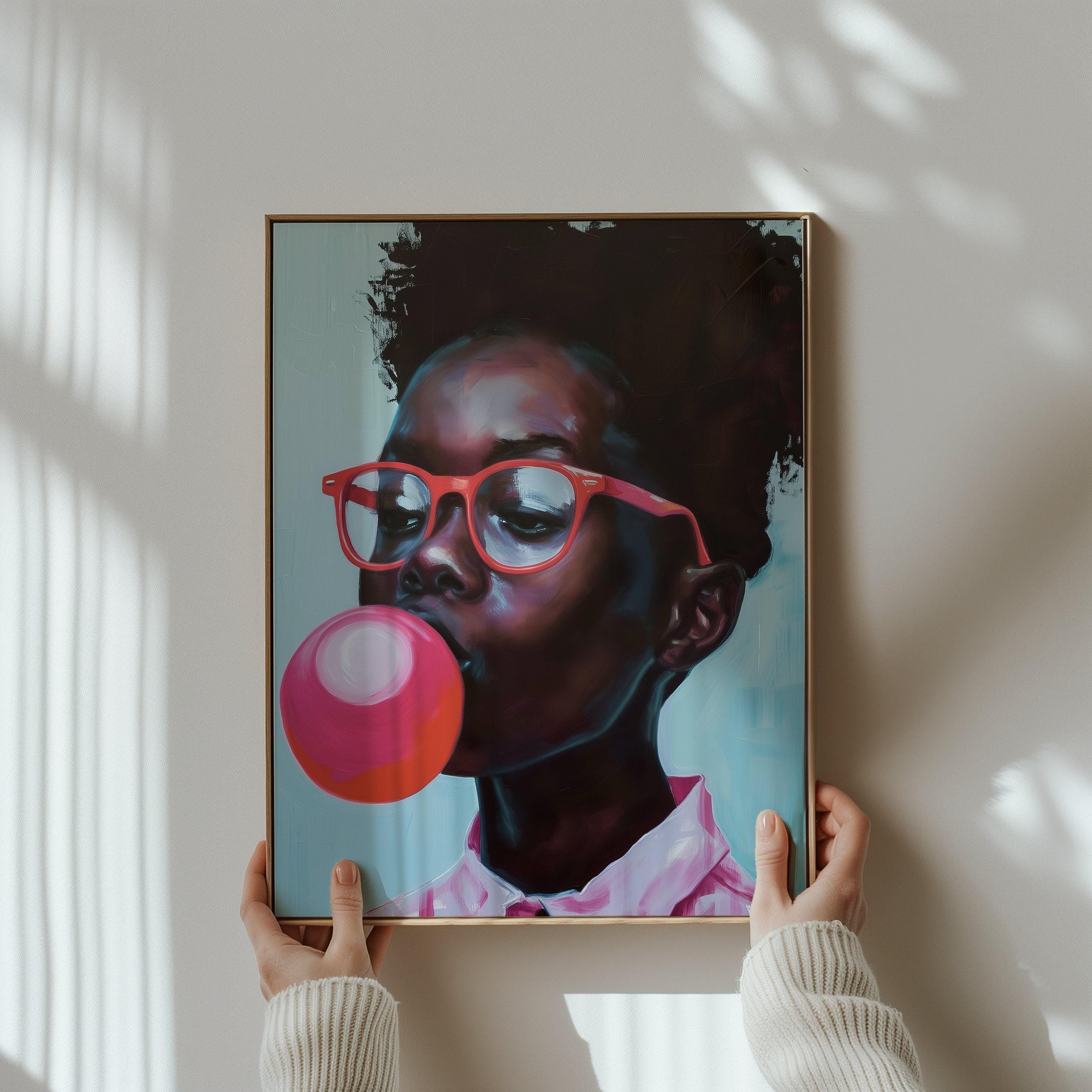 Bold Identity Print: Confident Girl with Glasses (Canvas or Matte Paper)