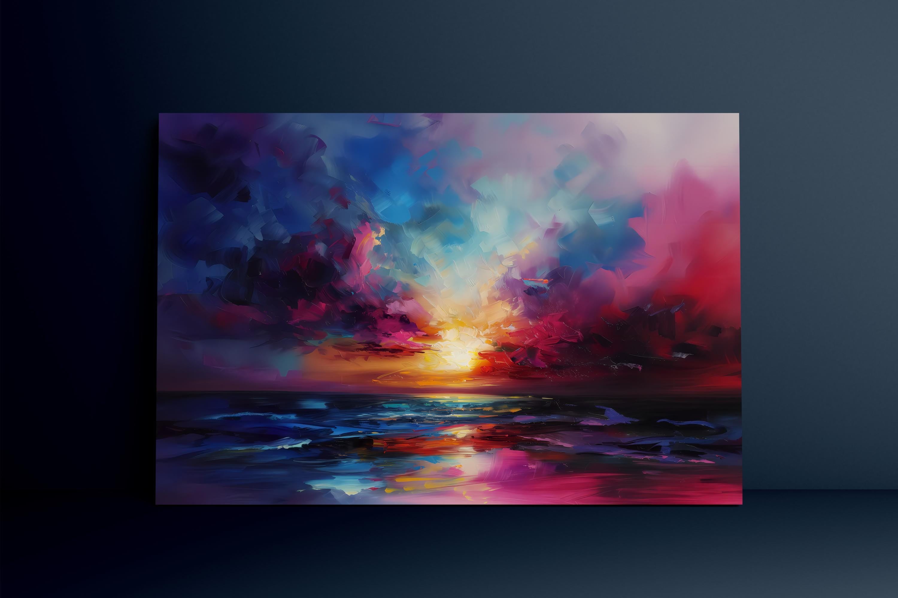 Nature-Inspired Canvas Wall Art, Sunset Colors (Ready to Hang)