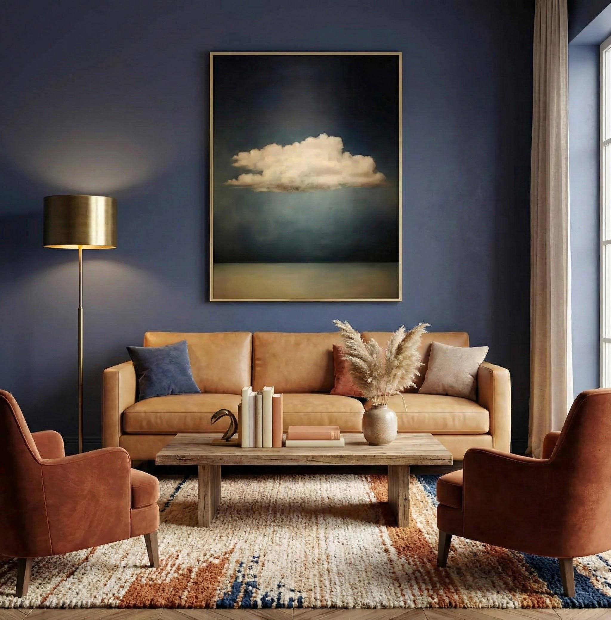 Moody Clouds Wall Art: Vintage Minimalist Print (Muted Palette)