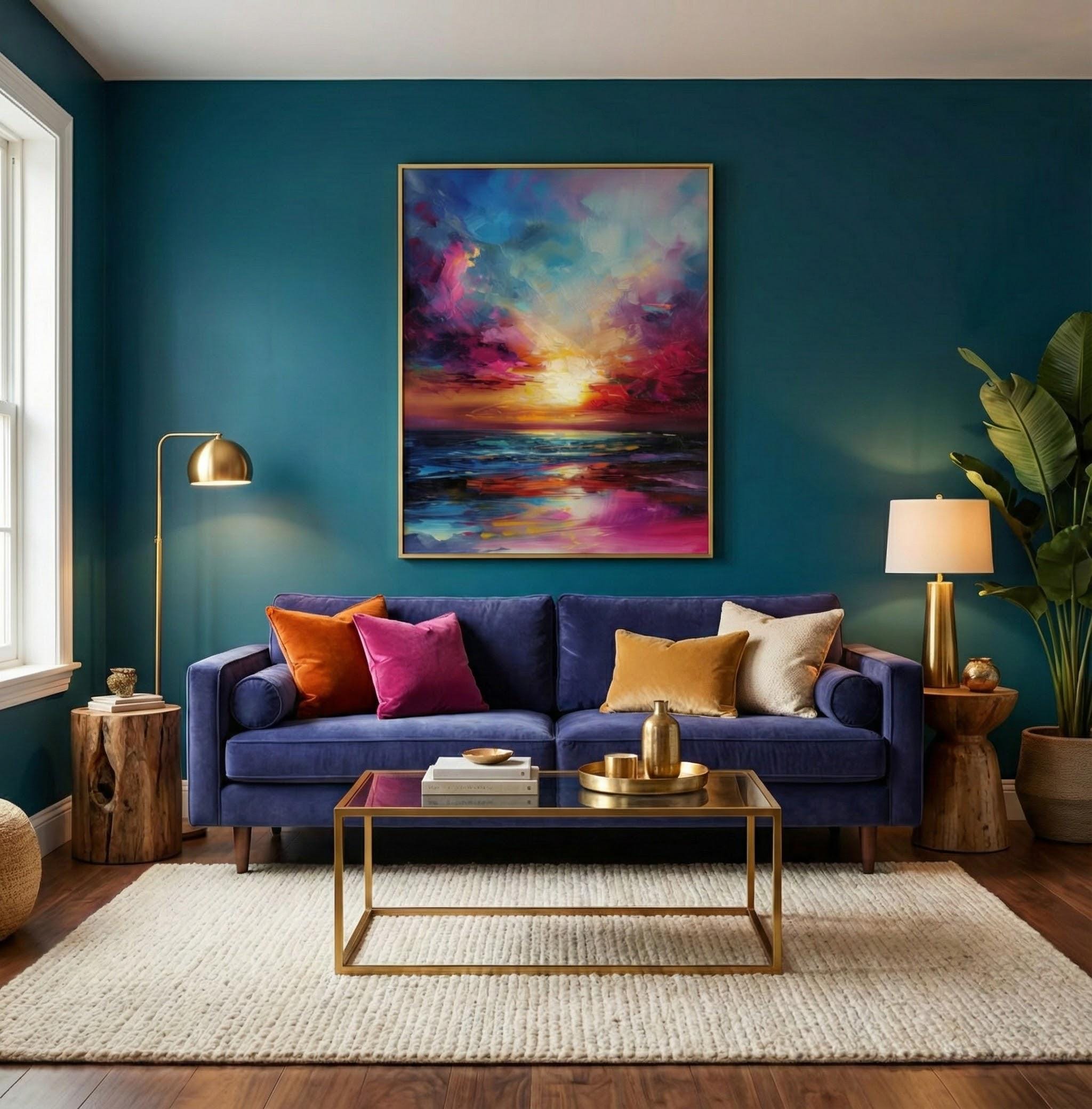 Nature-Inspired Canvas Wall Art, Sunset Colors (Ready to Hang)