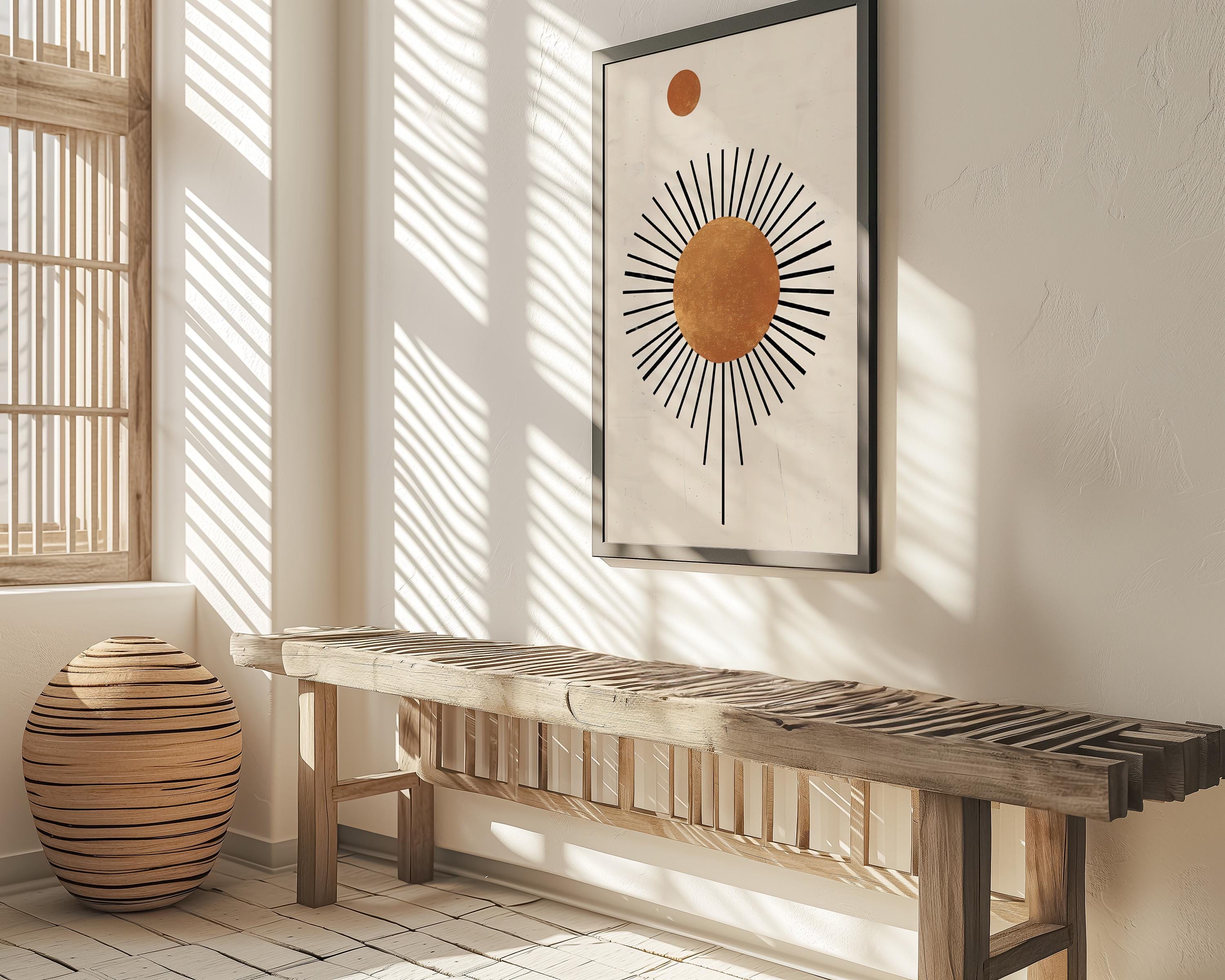 Abstract Sun Illustration: Boho Geometric Design - Minimalist Wall Art