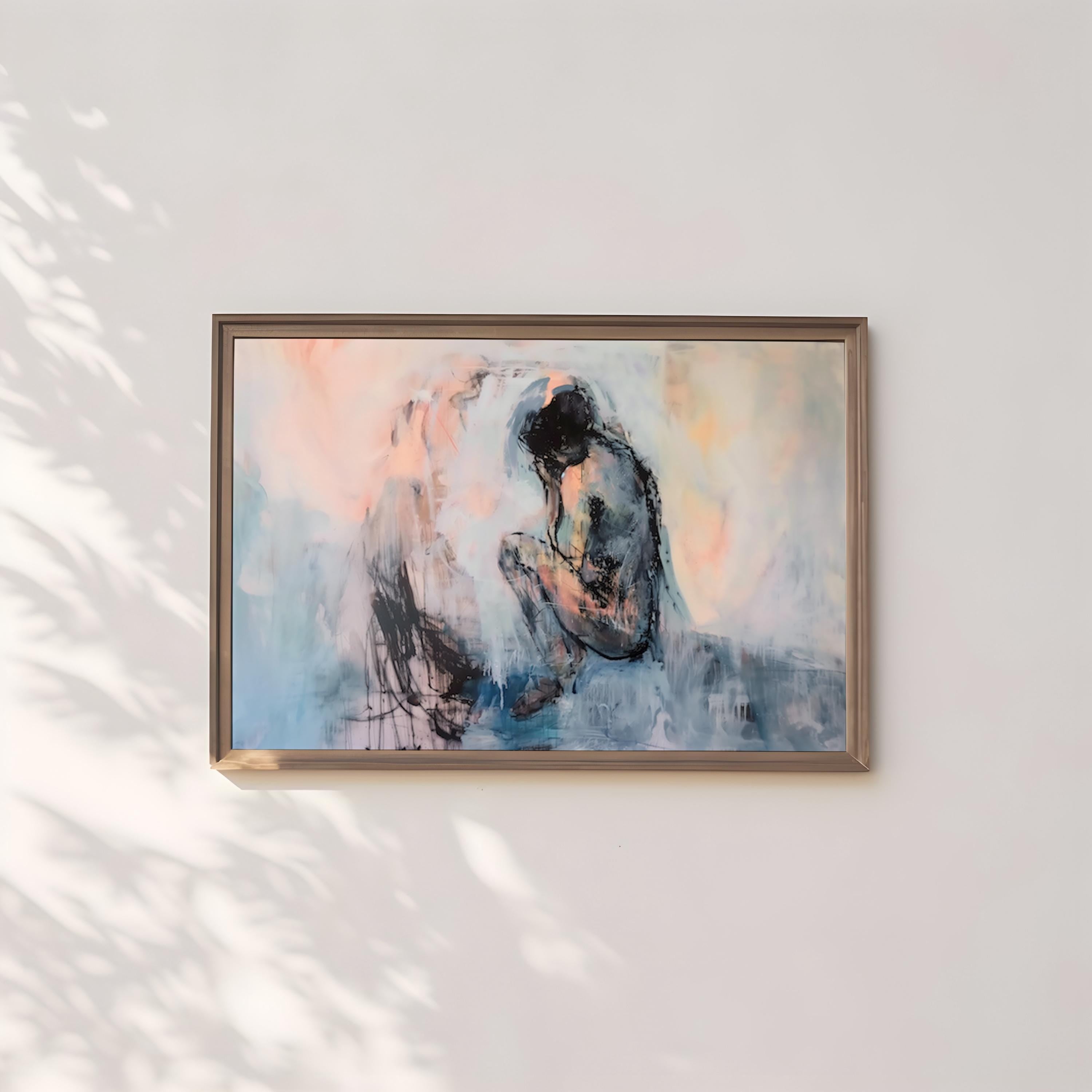 The Interior: Contemplative Woman Abstract Portrait | Serene & Introspective Wall Art