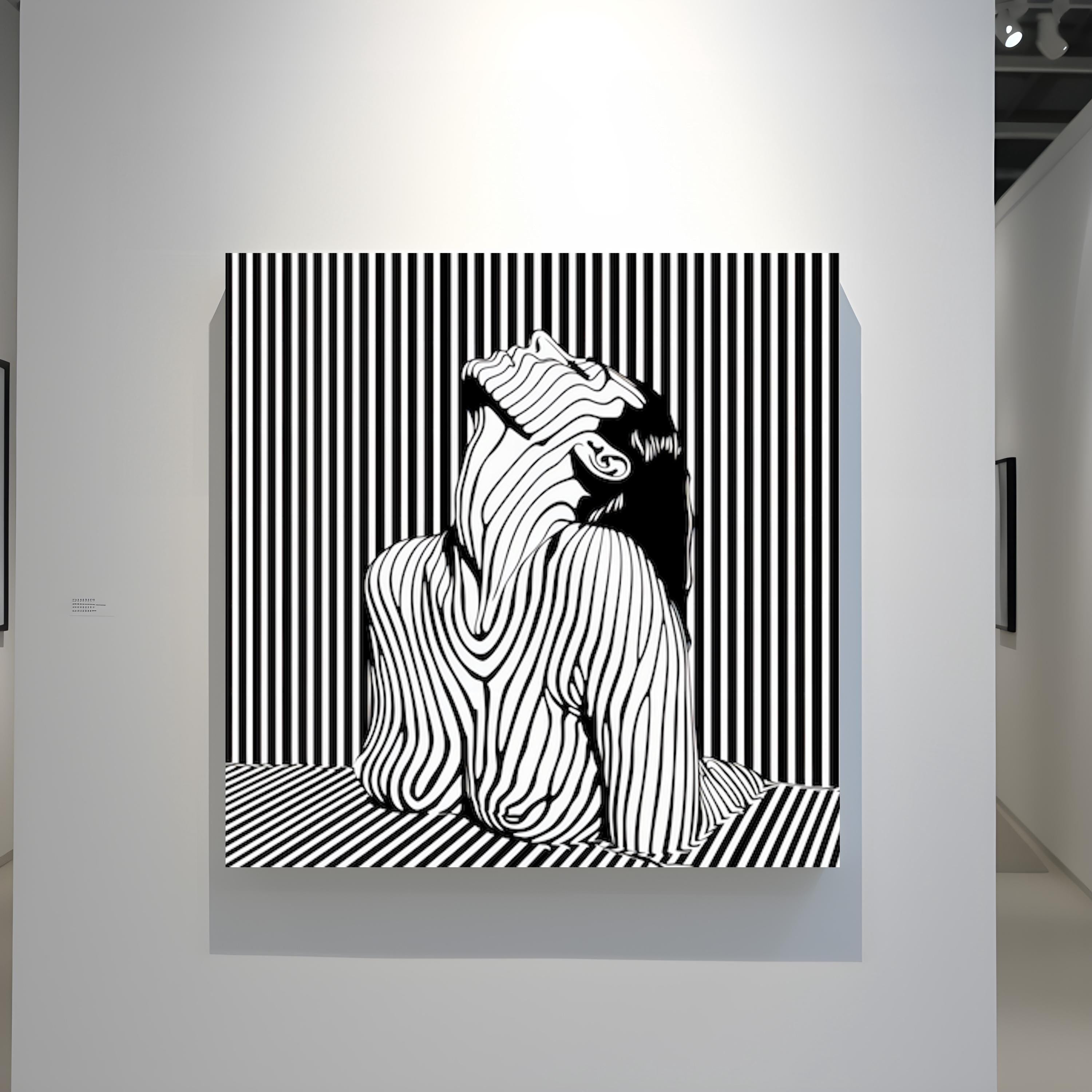 Canvas Art, Monochrome Marvel: Apollonia Saintclair Inspired Line Art Immersive Live Art