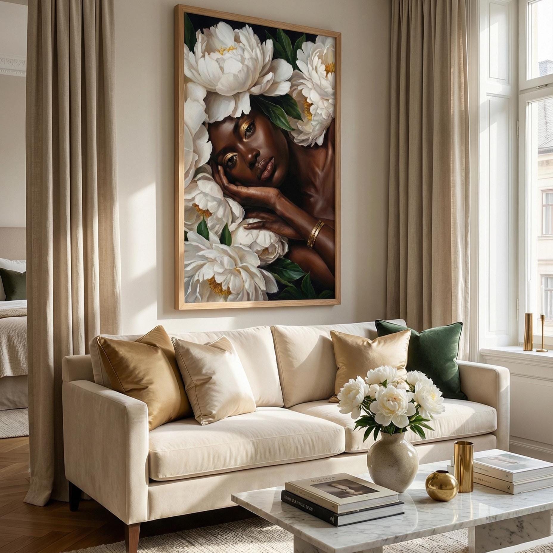 Art Print: Women and Flowers - Vibrant Home Wall Decor