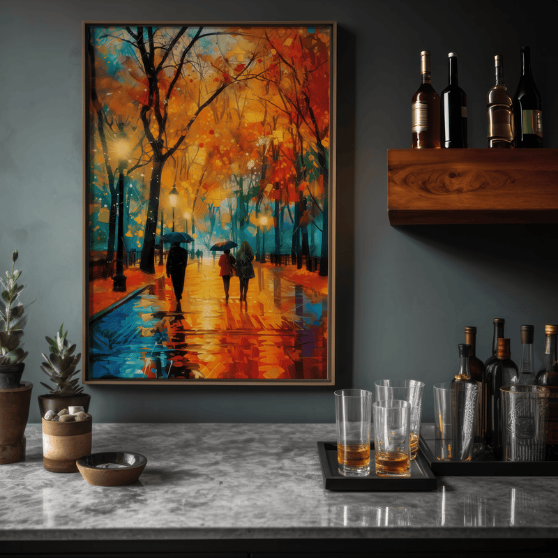 Central Park Abstract Painting – Vibrant NYC Cityscape Art | Modern Urban Wall Decor