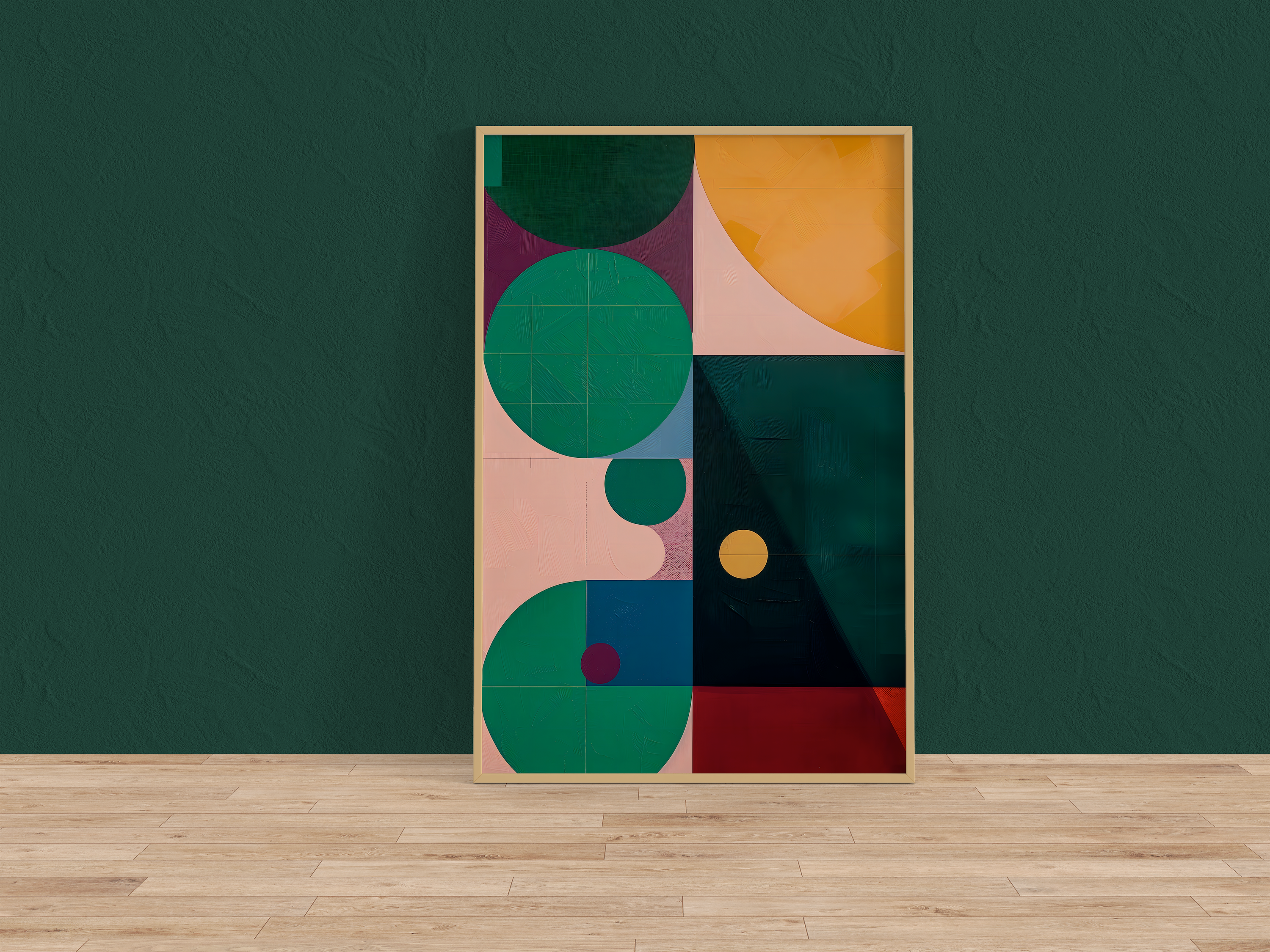 Geometric Harmony: Modern Minimalist Abstract Art | Colorful & Balanced Wall Decor