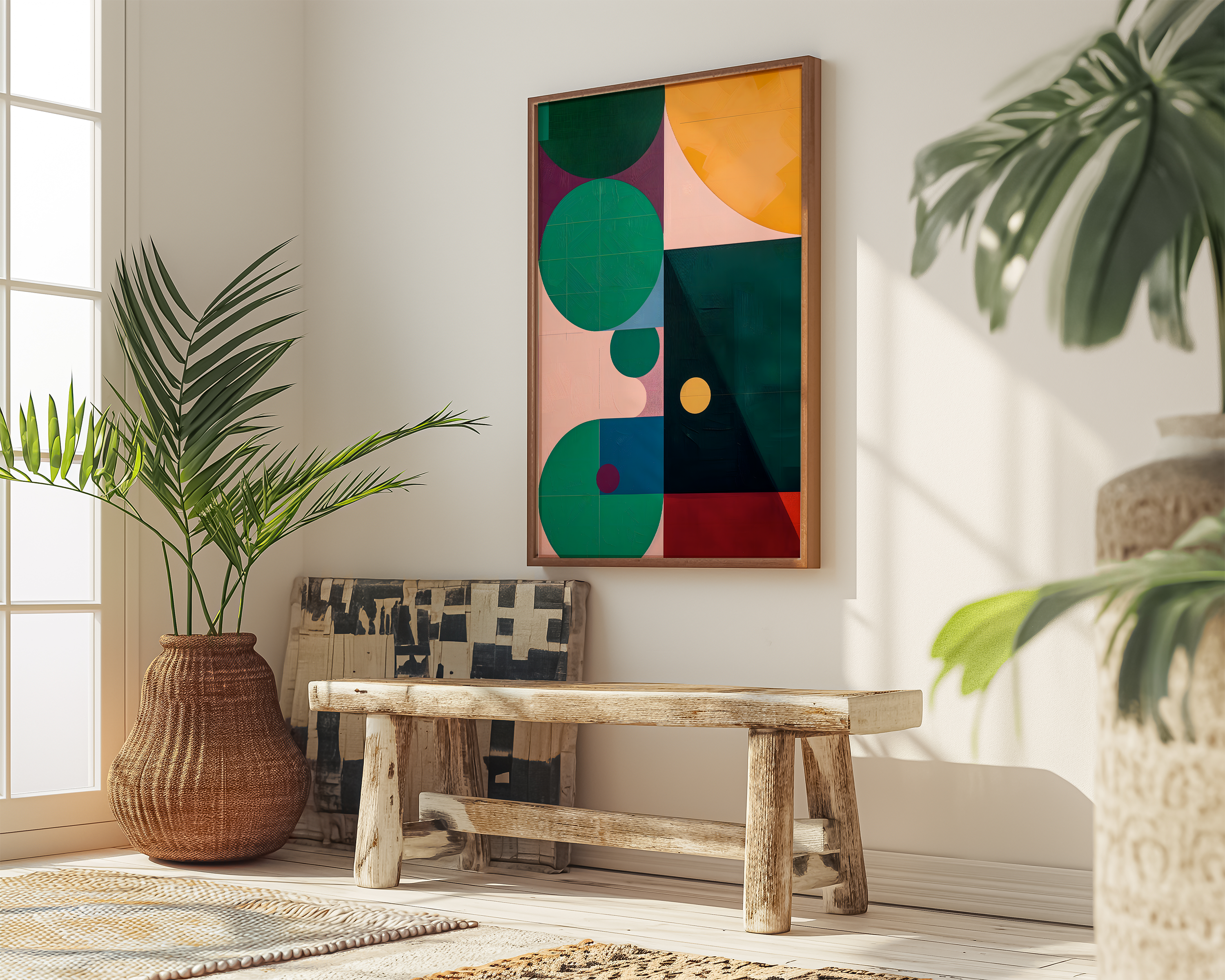 Geometric Harmony: Modern Minimalist Abstract Art | Colorful & Balanced Wall Decor