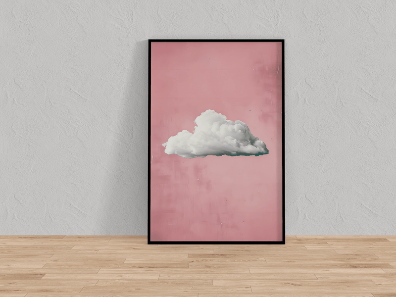 Pink Cloud Wall Art - Minimalist Sky Canvas | Serene Dreamy Bedroom Decor — Digital Download