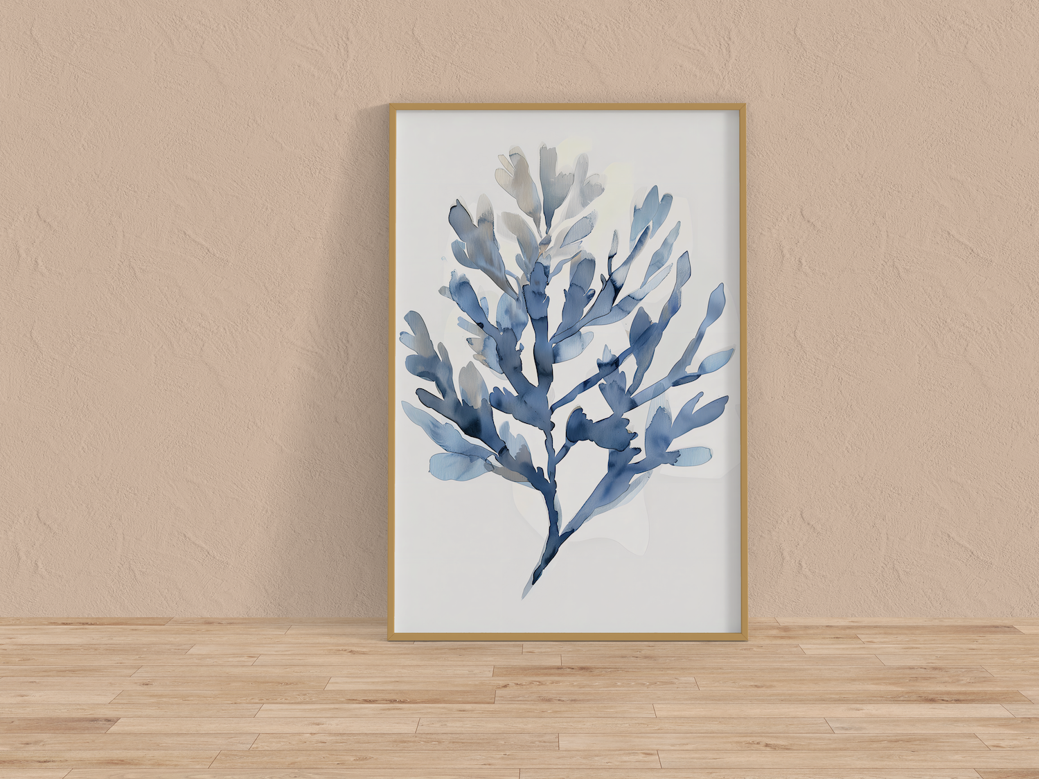 Light Blue Seaweed Watercolor Minimalist Coastal Interactive Wall Art