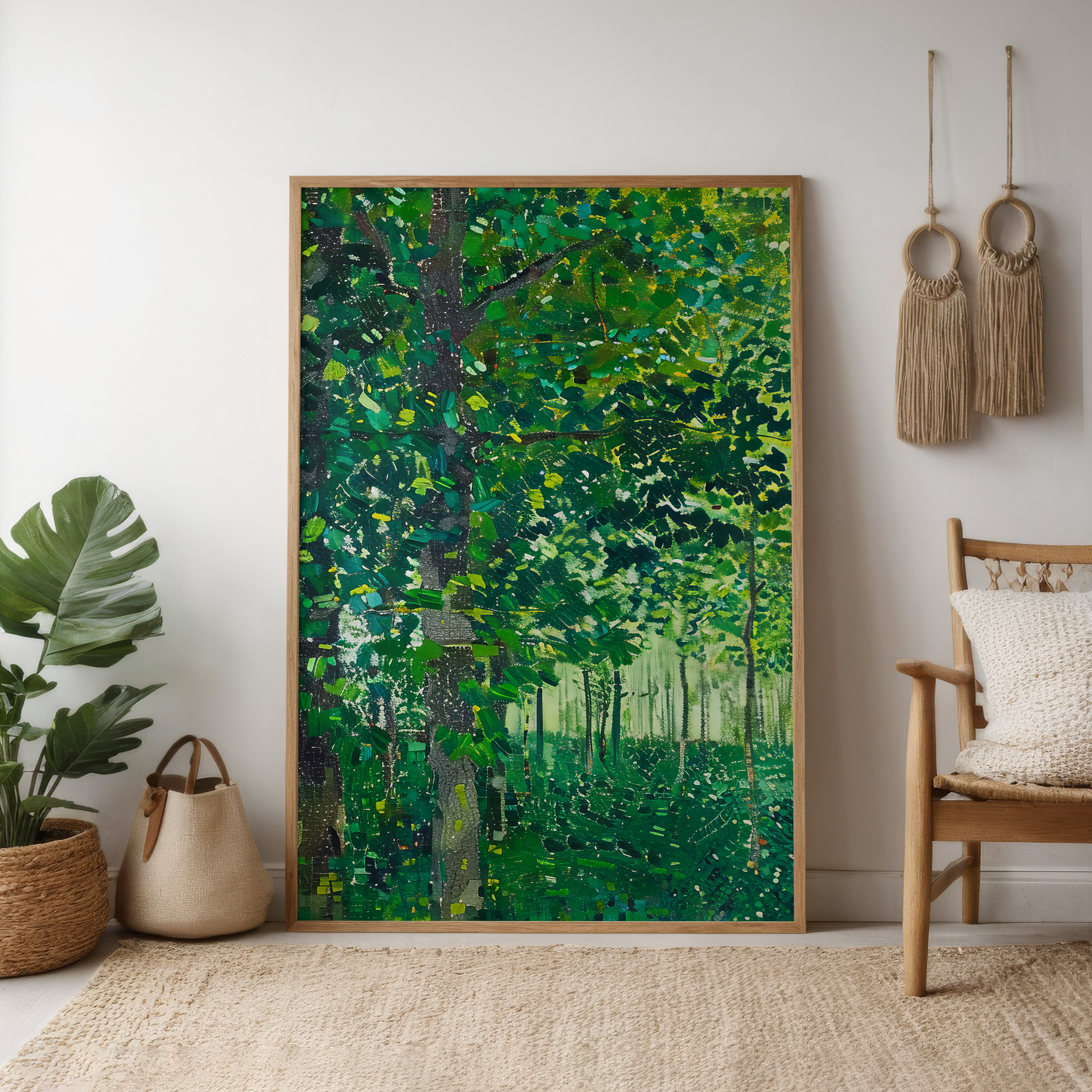 The Sunken Cathedral: Impressionist Forest with Dappled Light | Serene & Lush Green Landscape Art