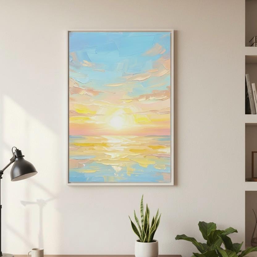 Sunset Sky Art Print - Vibrant Fiery Cloudscape for Modern Landscape Decor