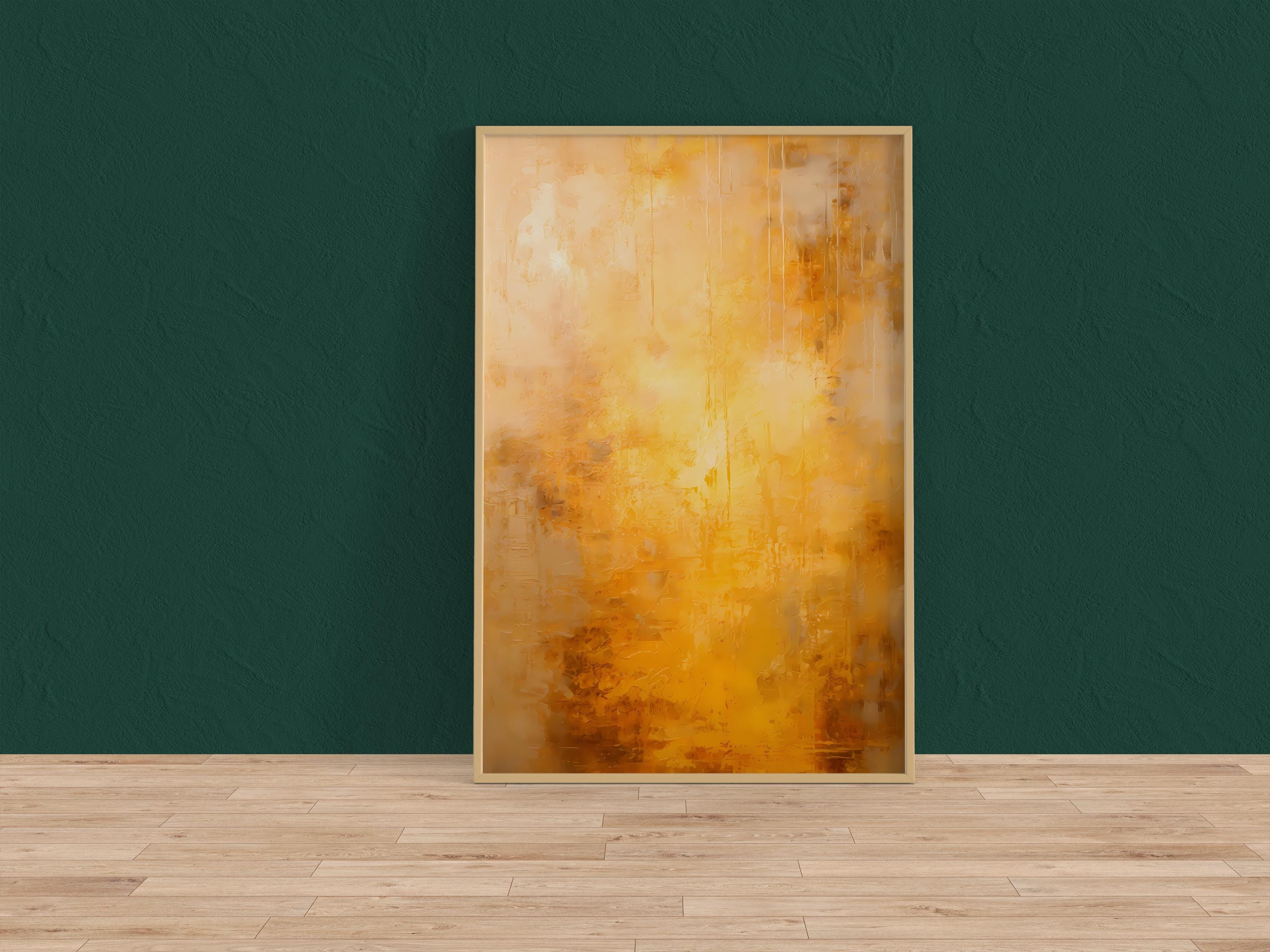 Abstract Wall Art: Gold and Yellow Sunlight - Modern Farmhouse Style