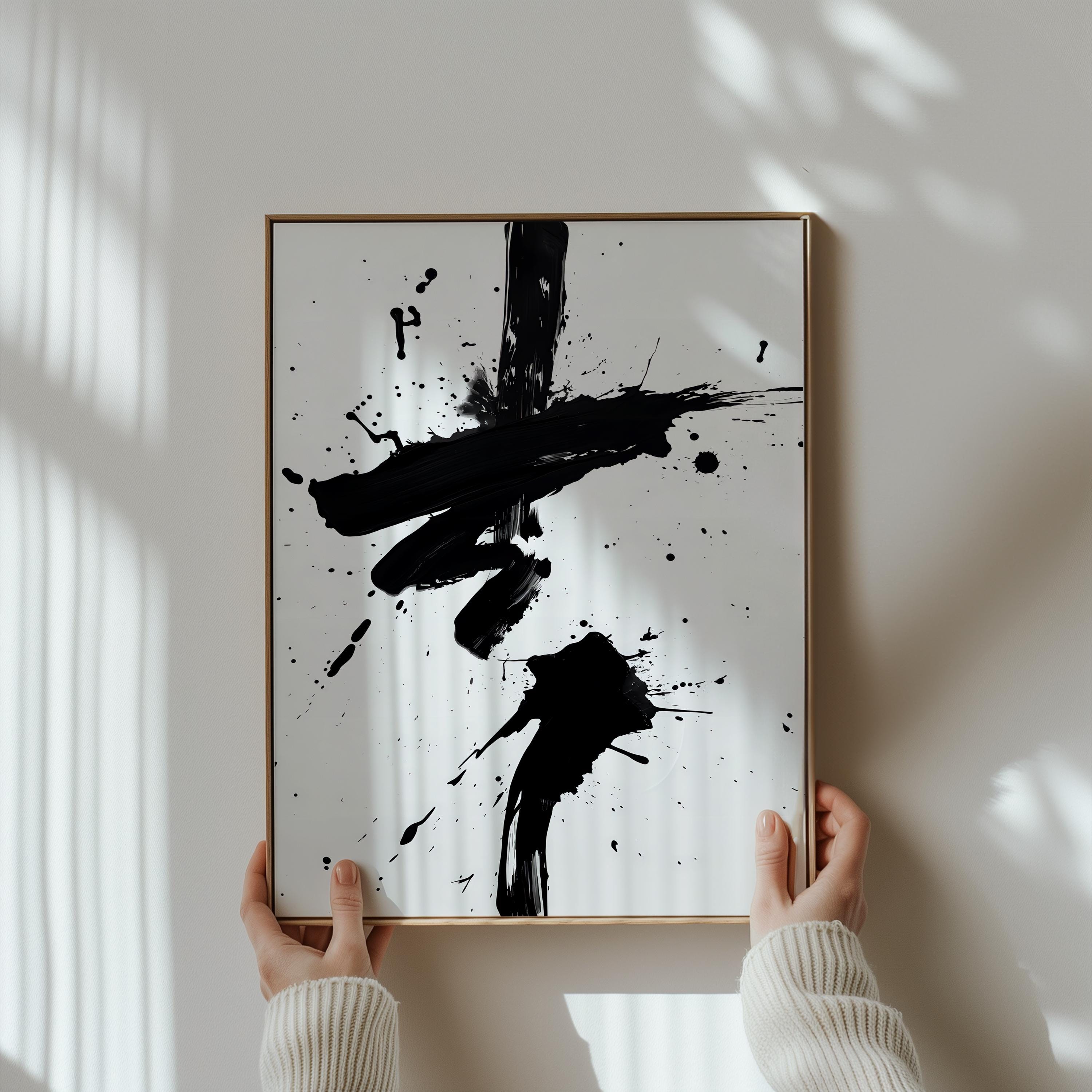 Emerald Peacock Wall Art: Minimalist Japanese-Inspired Green Decor