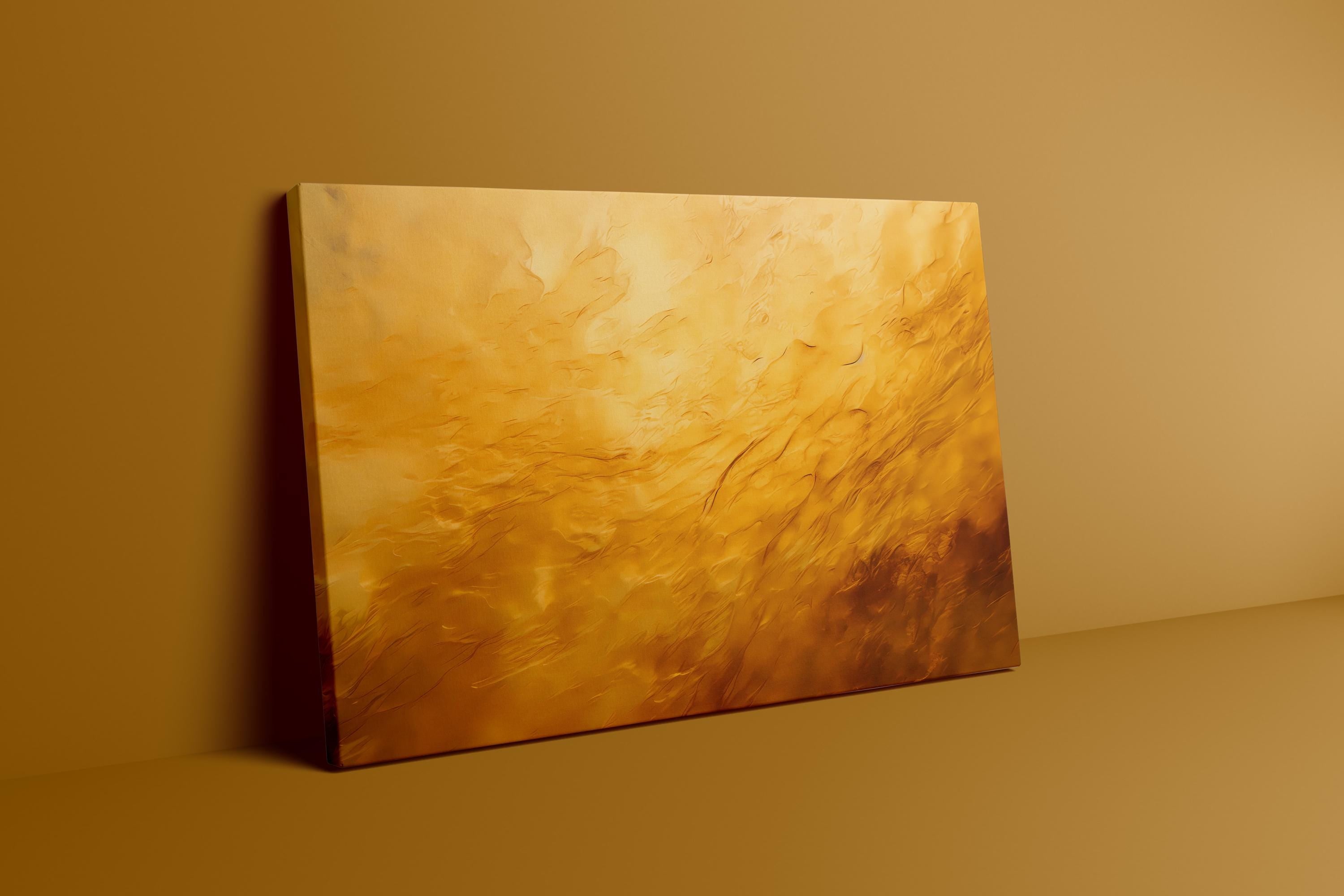 Golden Light Abstract: Ethereal Yellow & Gold Art Print | Modern & Luminous Wall Decor