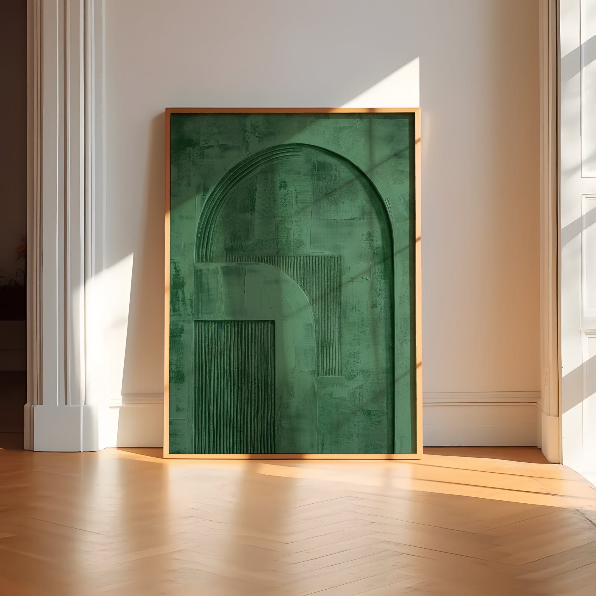 Green Abstract Canvas Print: Minimalist Arch Art - Modern Farmhouse