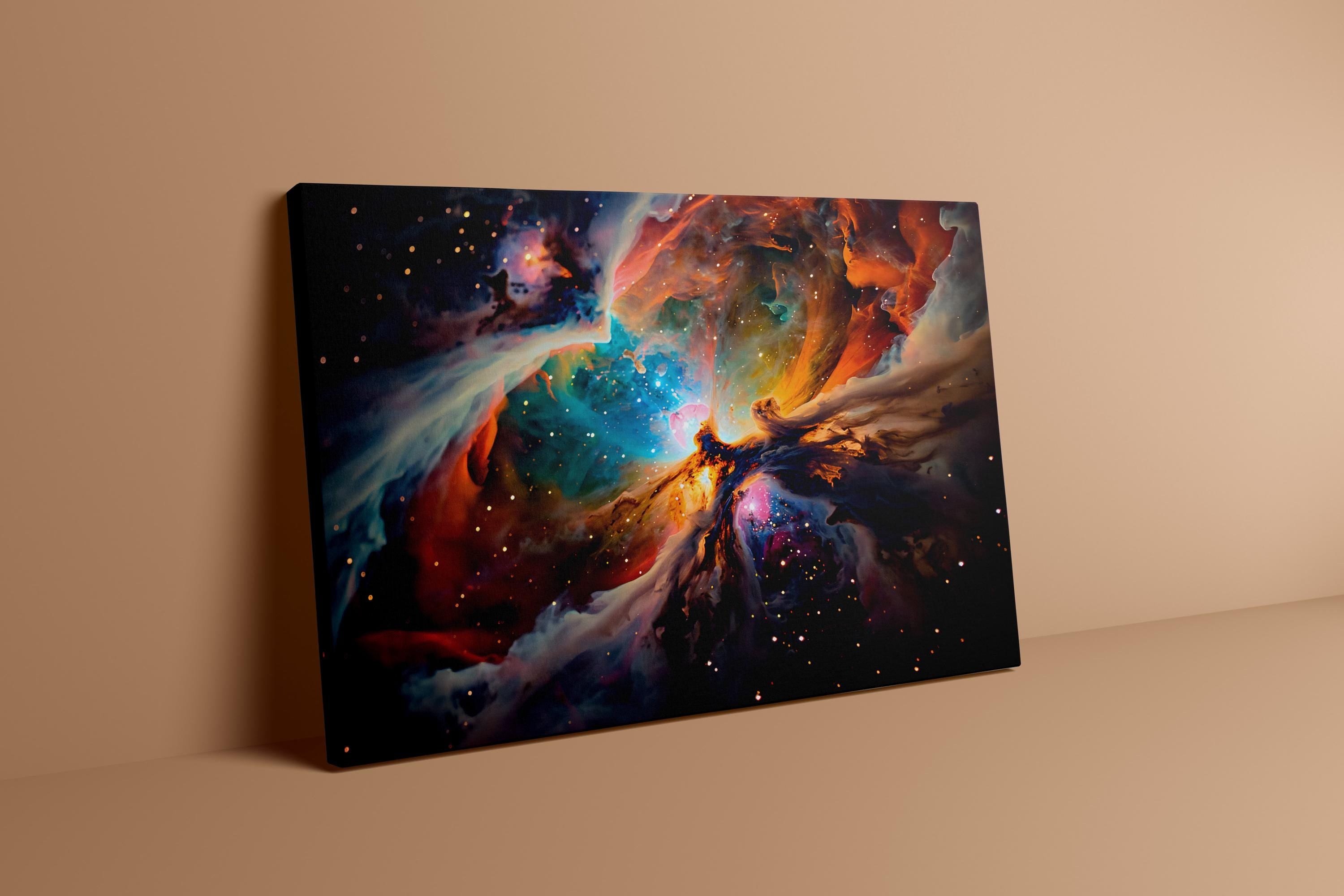 Cosmic Nebula Canvas Art: Vibrant & Ethereal Space Landscape | Modern Wall Decor