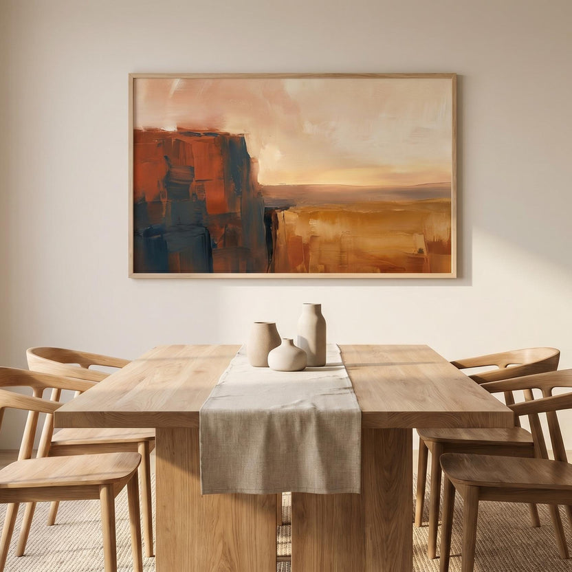 Desert Canyon Art Print - Southwest Wall Decor | Terracotta Cliff Minimalist Landscape