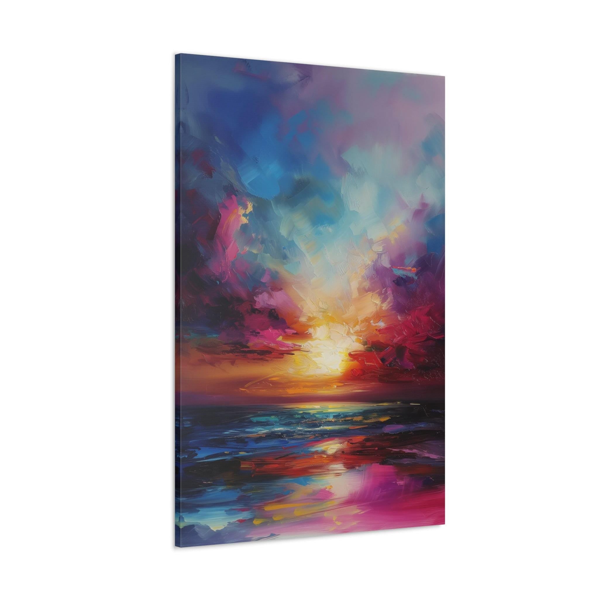 Colorful Sunset Wall Art - Vibrant Abstract Landscape for Cozy Spaces