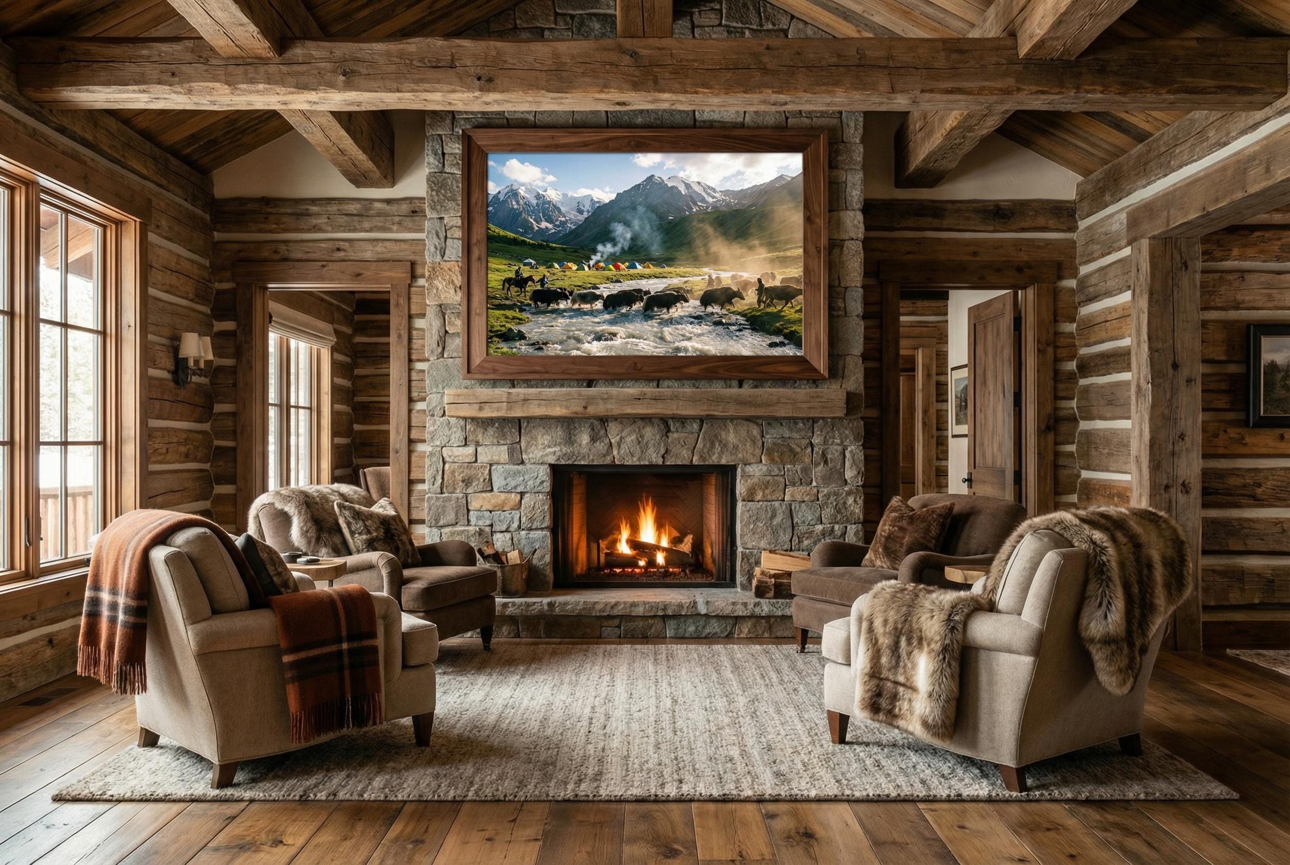 Nature Wall Art Print: Green Mountain Landscape - Canvas or Framed