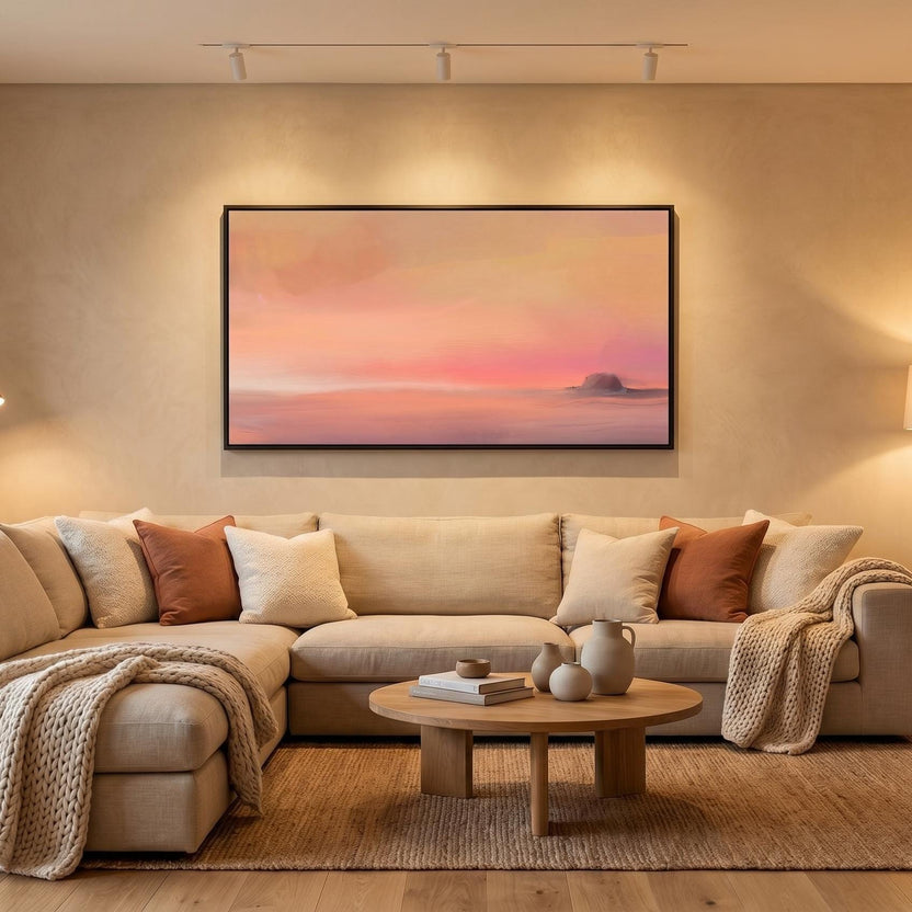 Desert Canyon Art Print - Southwest Wall Art | Terracotta Cliffs Decor, Blue Azure Accents