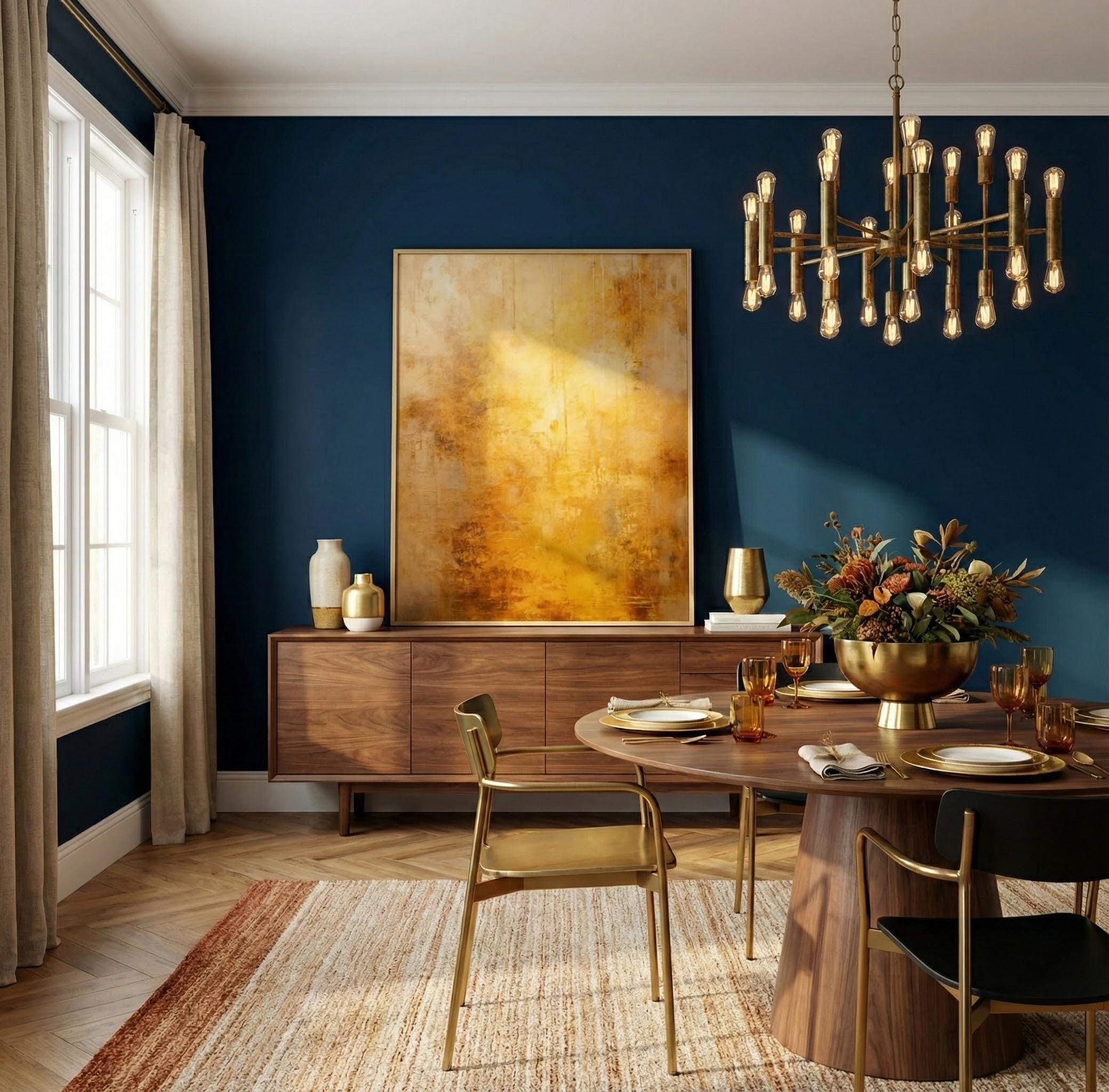 Abstract Wall Art: Gold and Yellow Sunlight - Modern Farmhouse Style