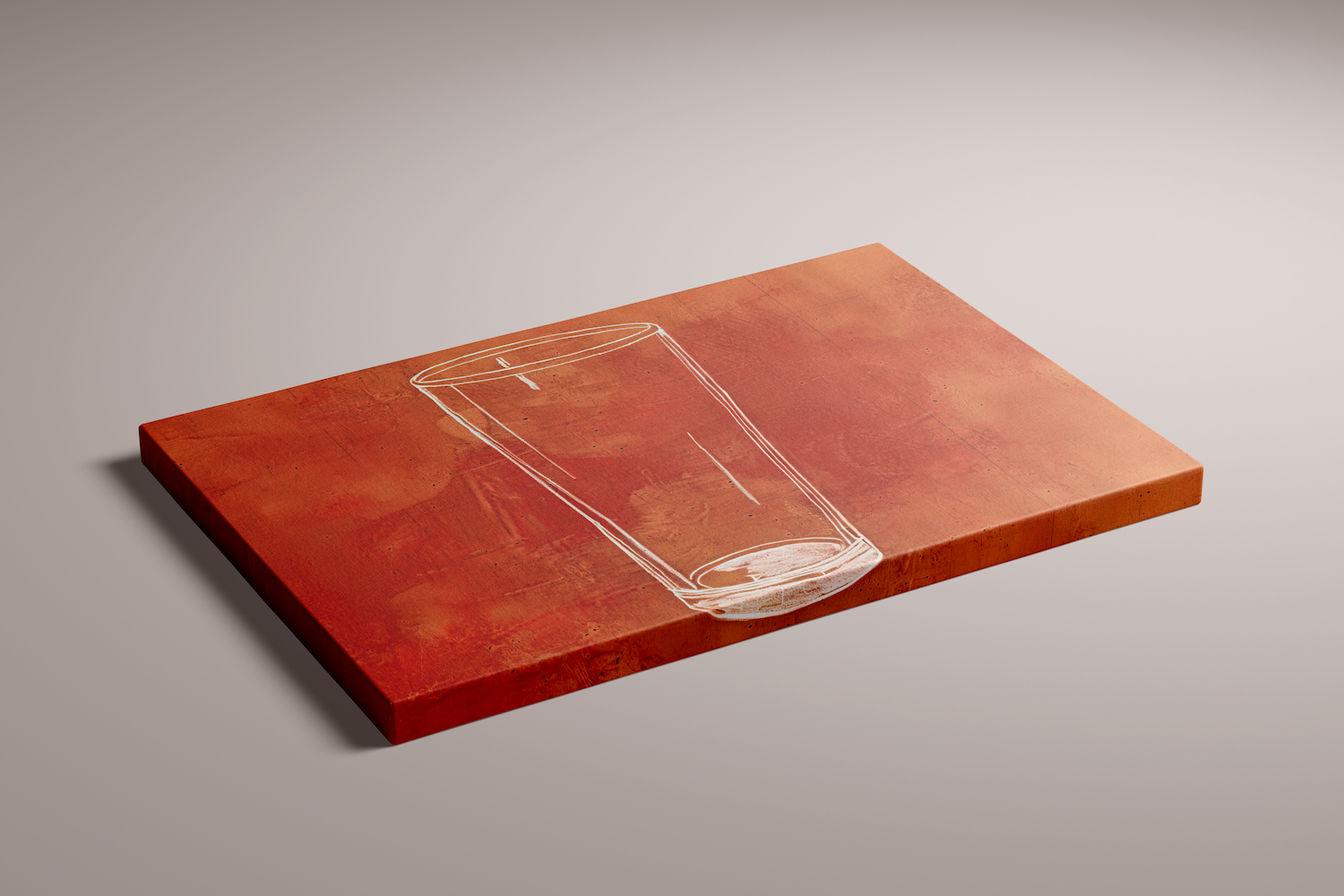 The Last Call: Modern Minimalist Beer Glass Sketch | Rustic Orange & White Wall Art