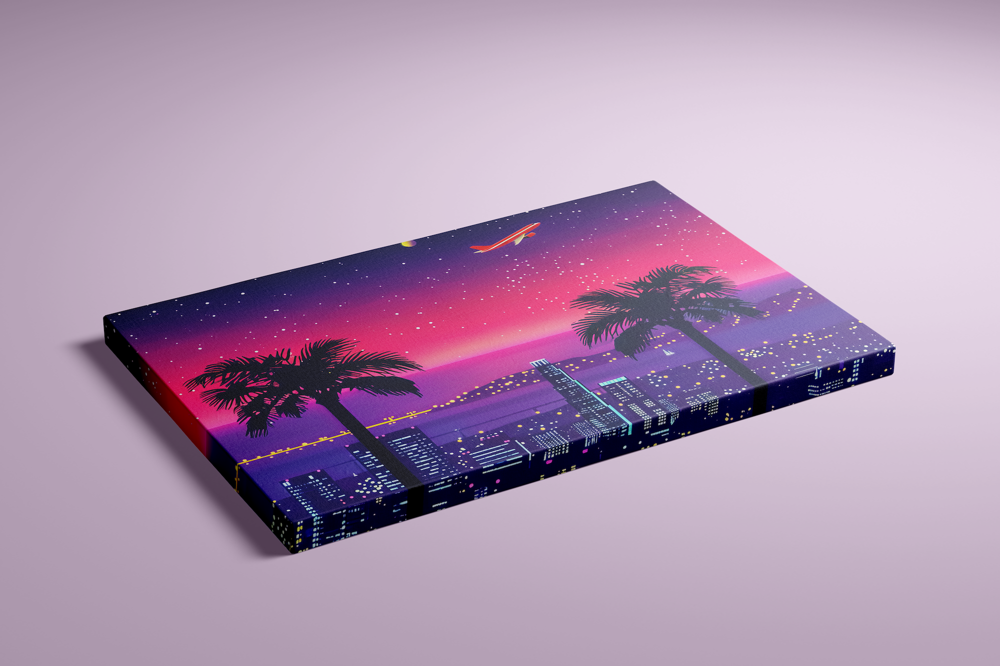 Neon Dreams: Retro-Futuristic 80s Cityscape | Vaporwave & Sci-Fi Wall Art