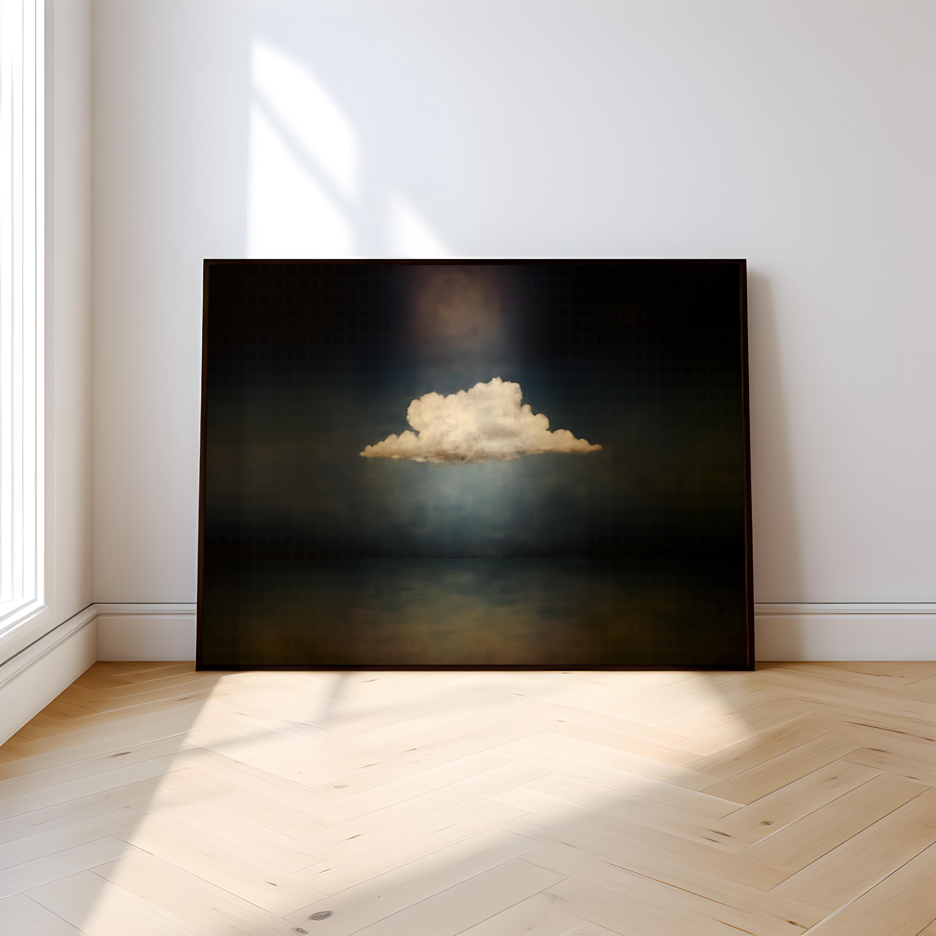 Vintage Moody Cloud Art - Minimalist Wall Decor | Serene Cloudscape Print