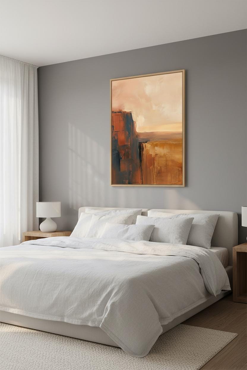 Desert Canyon Art Print - Southwest Wall Decor | Terracotta Cliff Minimalist Landscape