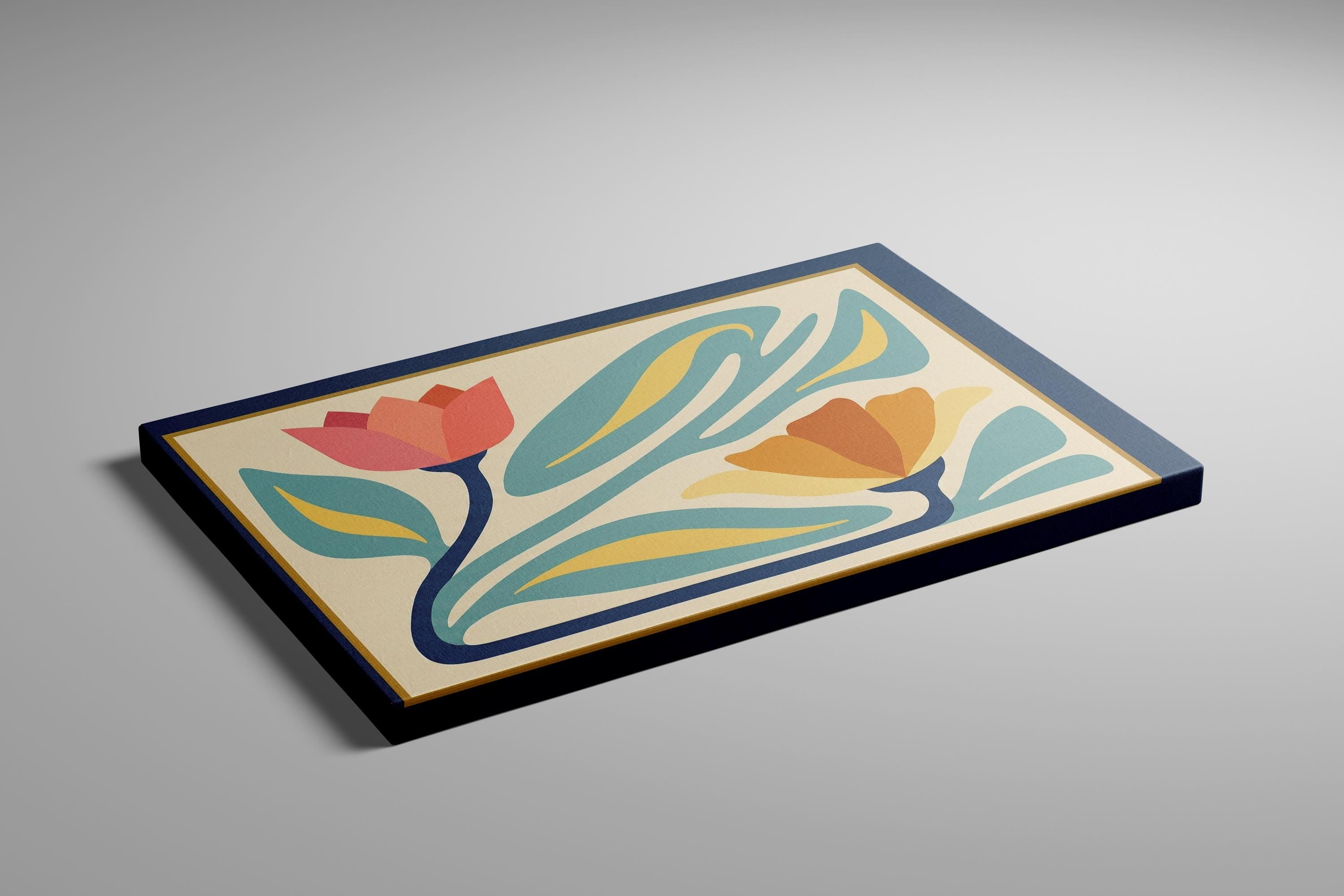 Tulip Wall Art: Danish Pastel Floral - Mid Century Modern Style