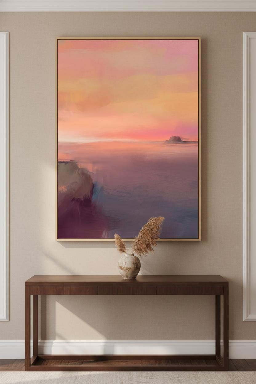 Desert Canyon Art Print - Southwest Wall Art | Terracotta Cliffs Decor, Blue Azure Accents