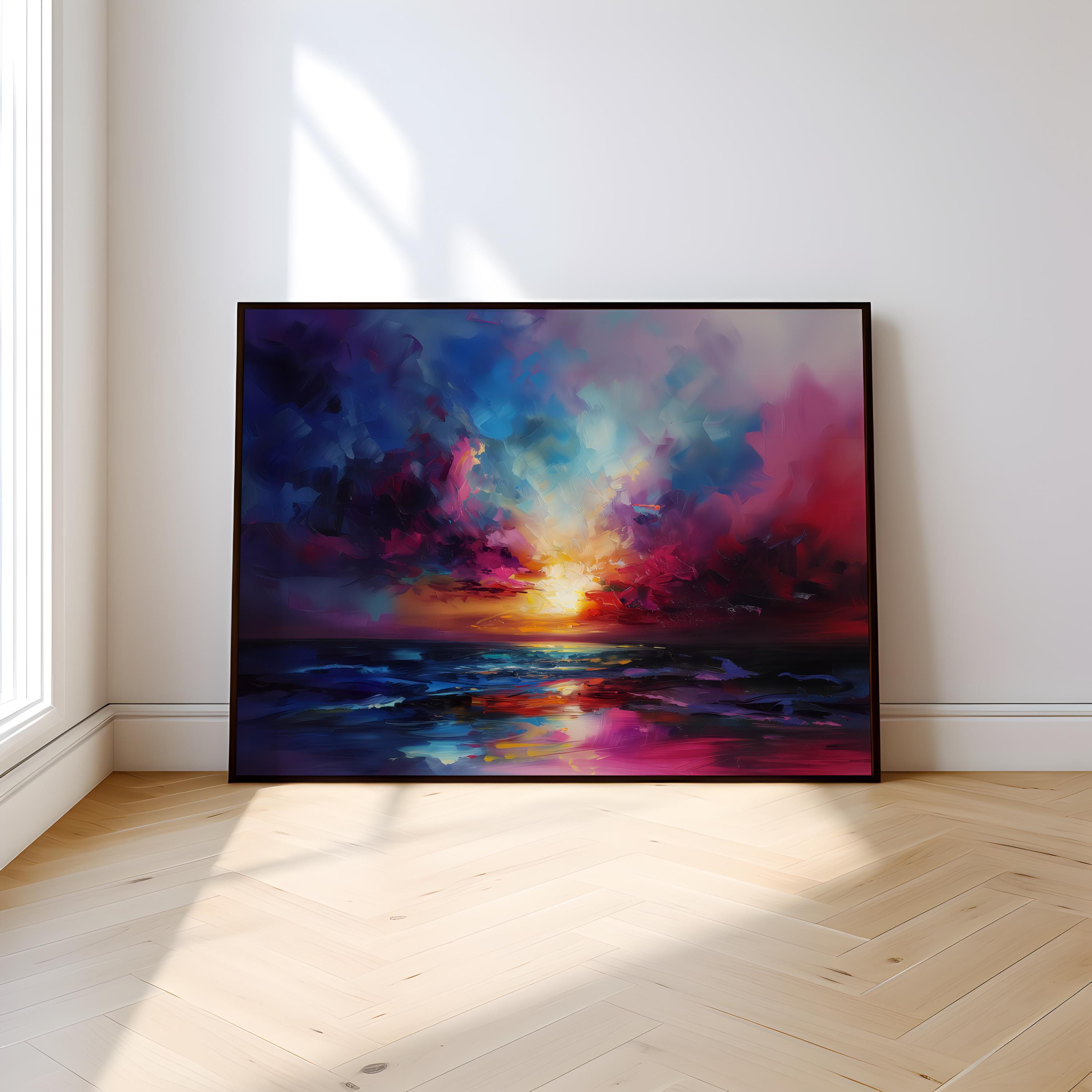 Nature-Inspired Canvas Wall Art, Sunset Colors (Ready to Hang)