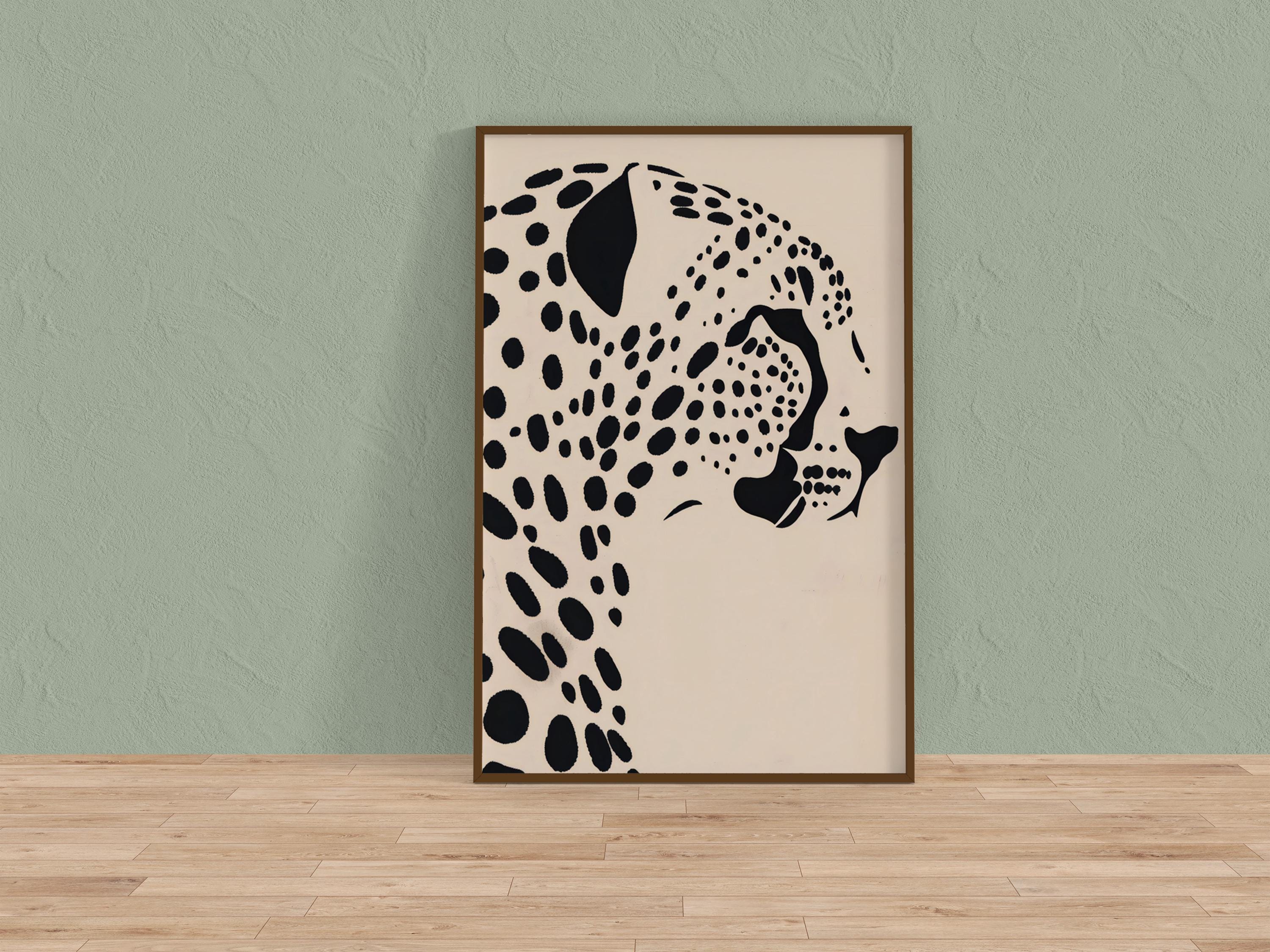 The Patterned Soul: Minimalist Black & White Leopard Art | Modern & Graphic Wildlife Decor