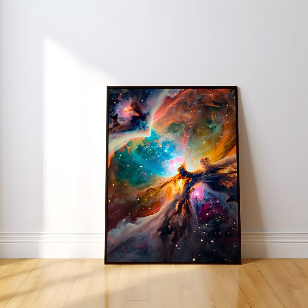Cosmic Nebula Canvas Art: Vibrant & Ethereal Space Landscape | Modern Wall Decor