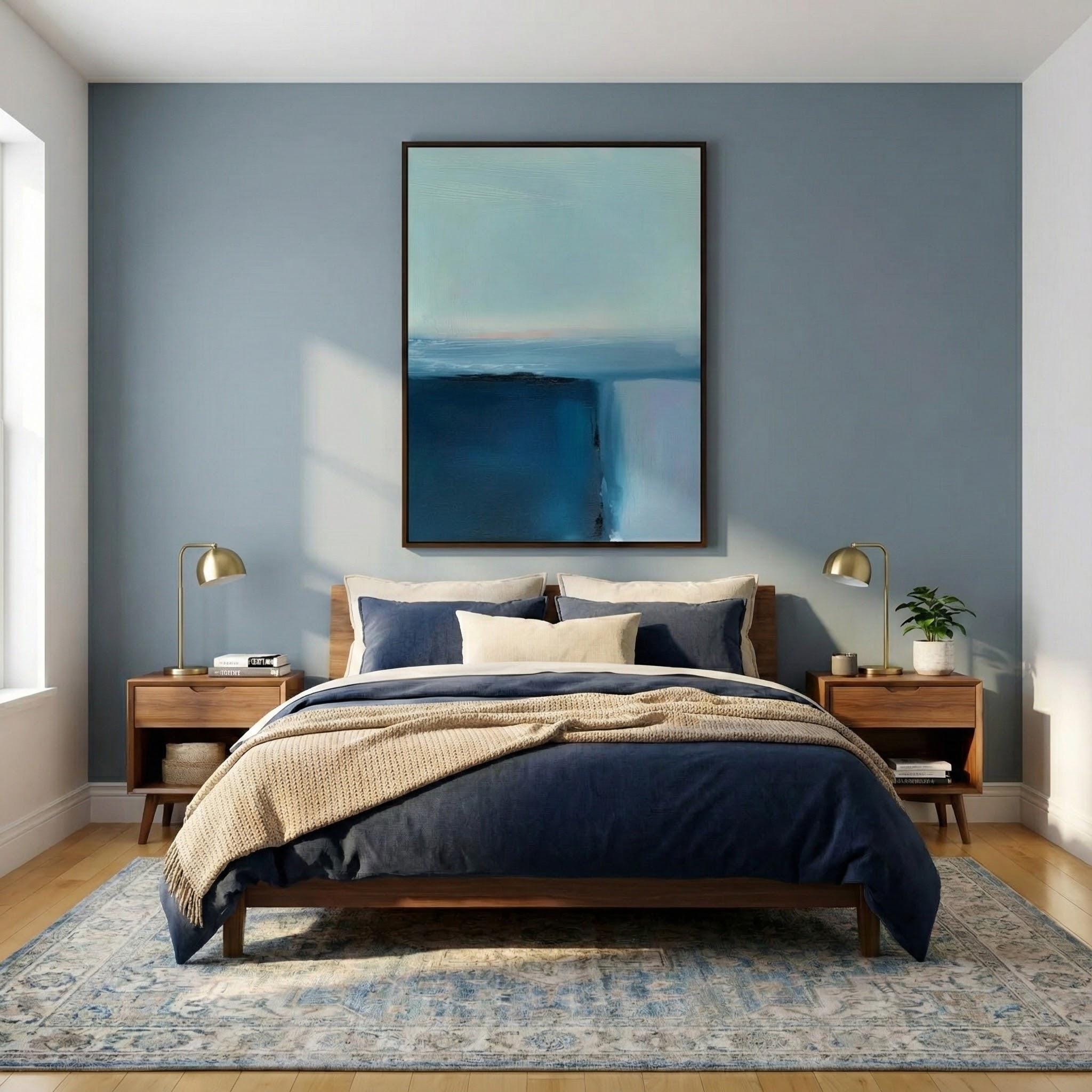 Abstract Blue Wall Decor: Modern Minimalist Art (Various Sizes)
