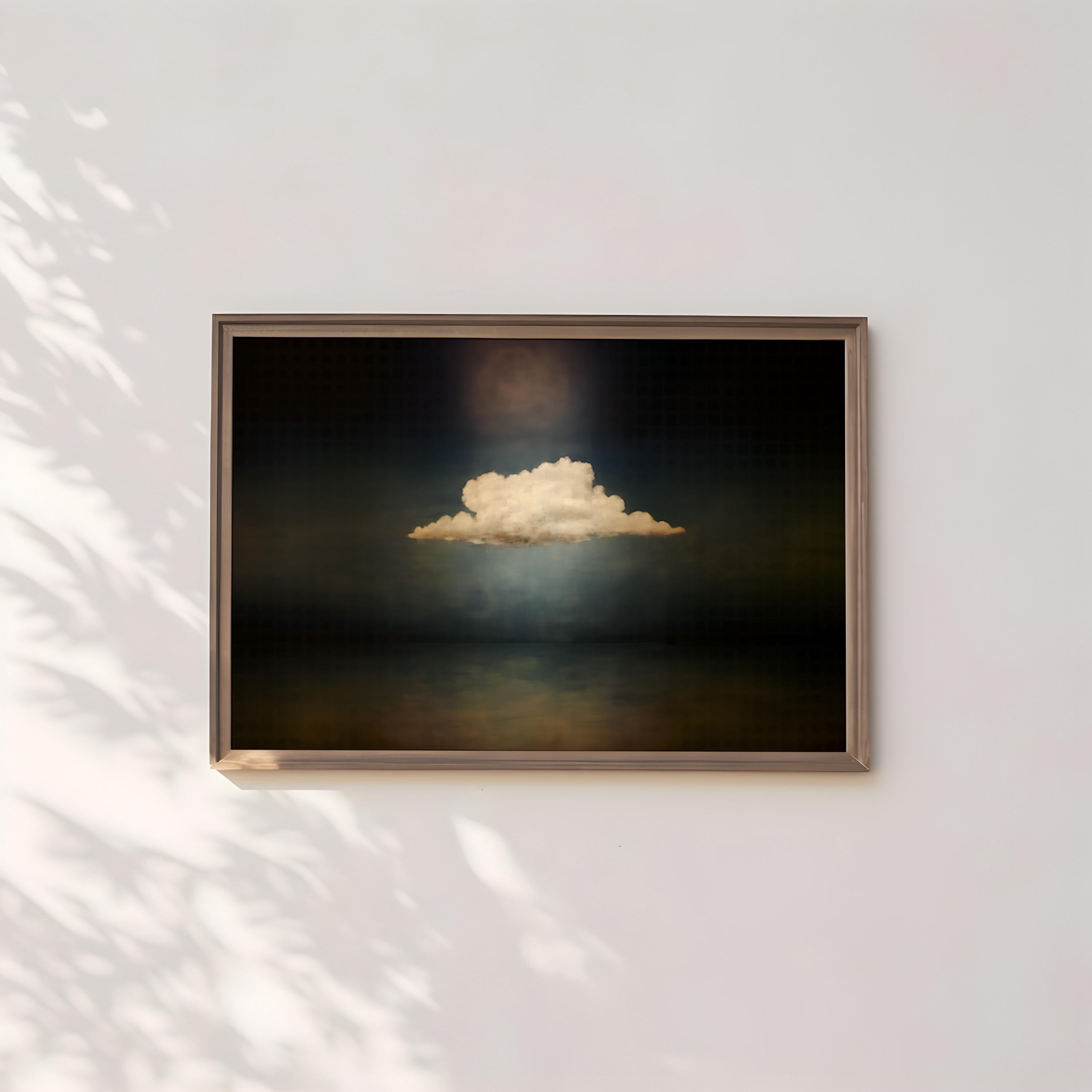 Vintage Moody Cloud Art - Minimalist Wall Decor | Serene Cloudscape Print