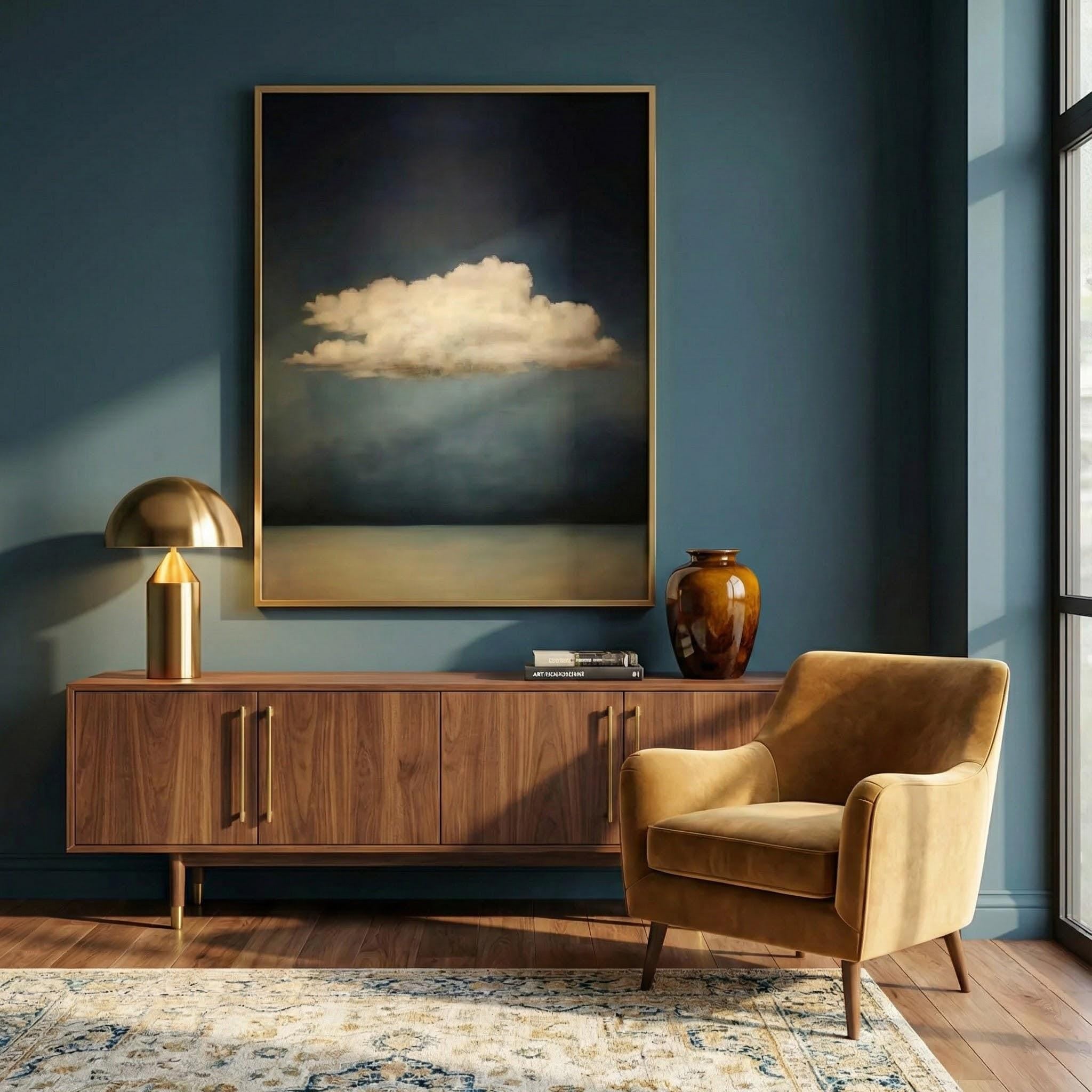 Minimalist Moody Clouds Wall Art - Vintage Style Sky Print