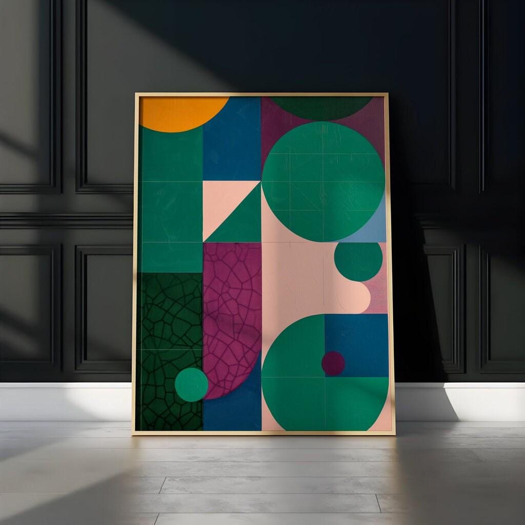 Geometric Harmony: Modern Minimalist Abstract Art | Colorful & Balanced Wall Decor