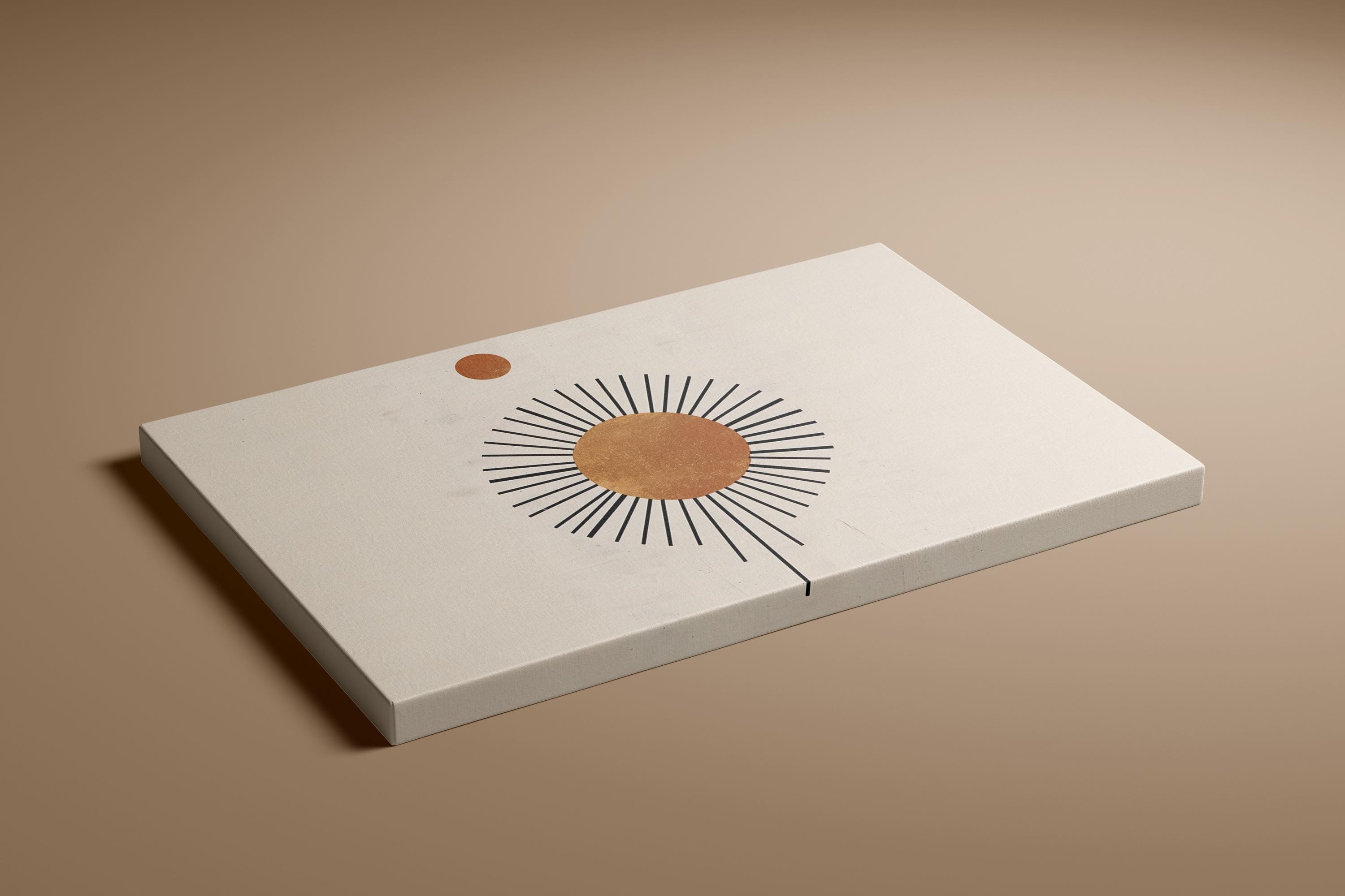 Abstract Sun Illustration: Boho Geometric Design - Minimalist Wall Art