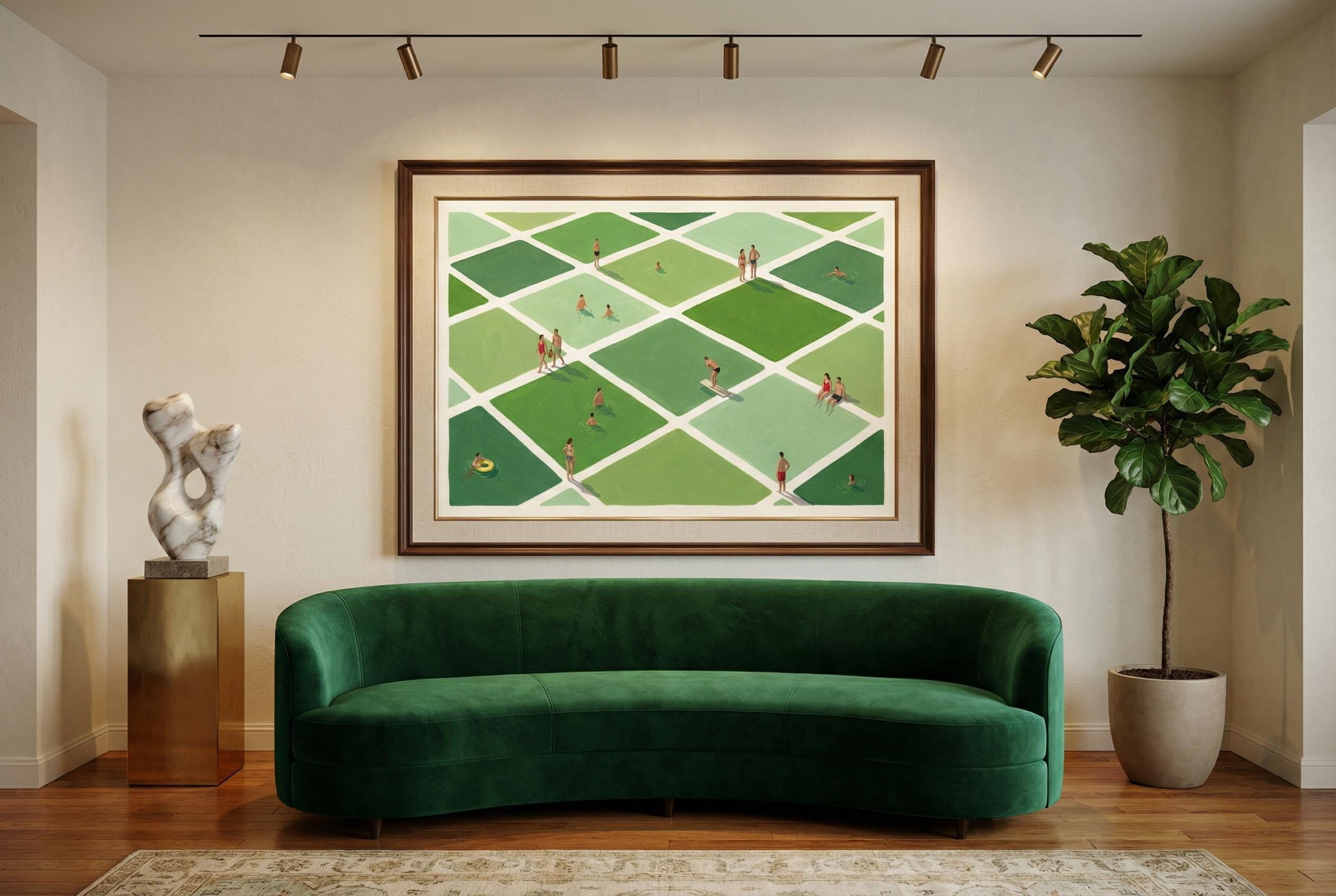 Pools Wall Art: Vibrant Water Design - Canvas or Matte Print