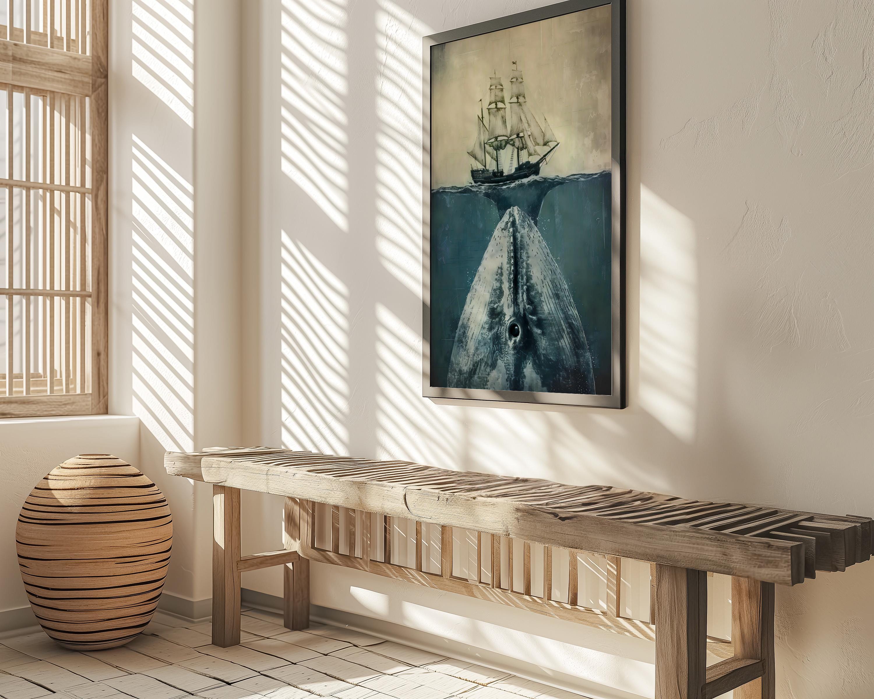 The Leviathan: Whale & Sailing Ship Art | Moody, Mysterious & Contemplative Ocean Decor