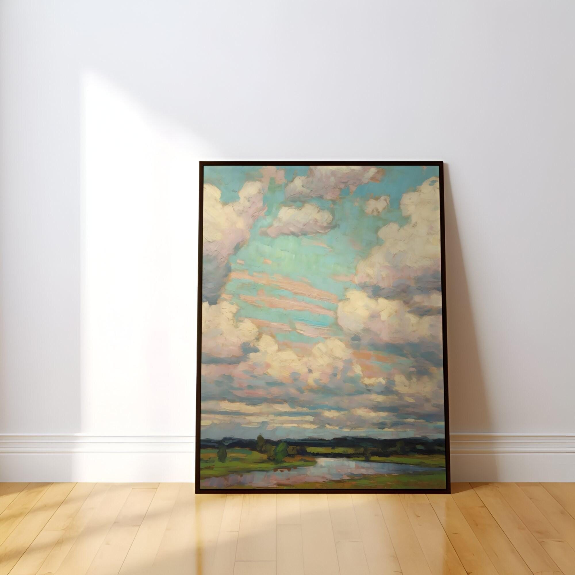 Impressionist Colorful Clouds Print - Soft Colors, Matte Finish