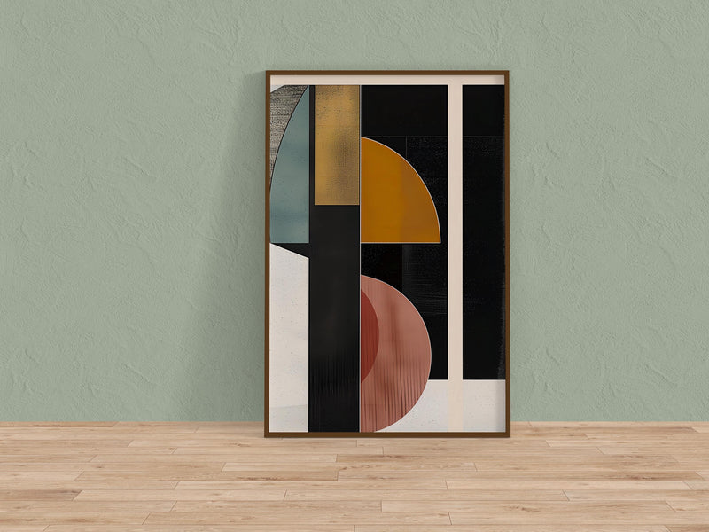 Mid Century Modern Art - Abstract Canvas Art | Boho Chic Geometric Wall Decor