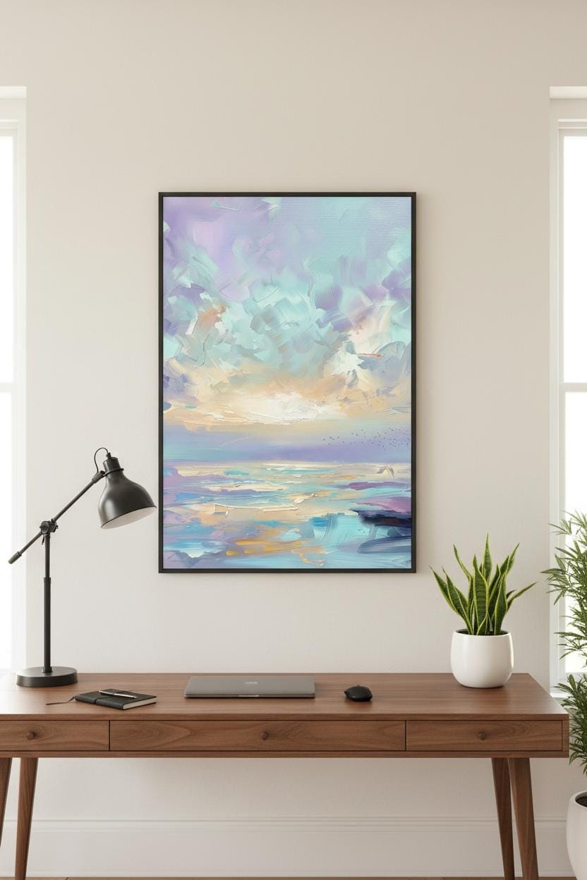 Sunset Sky Art Print - Vibrant Landscape Decor | Fiery Cloudscape Wall Art
