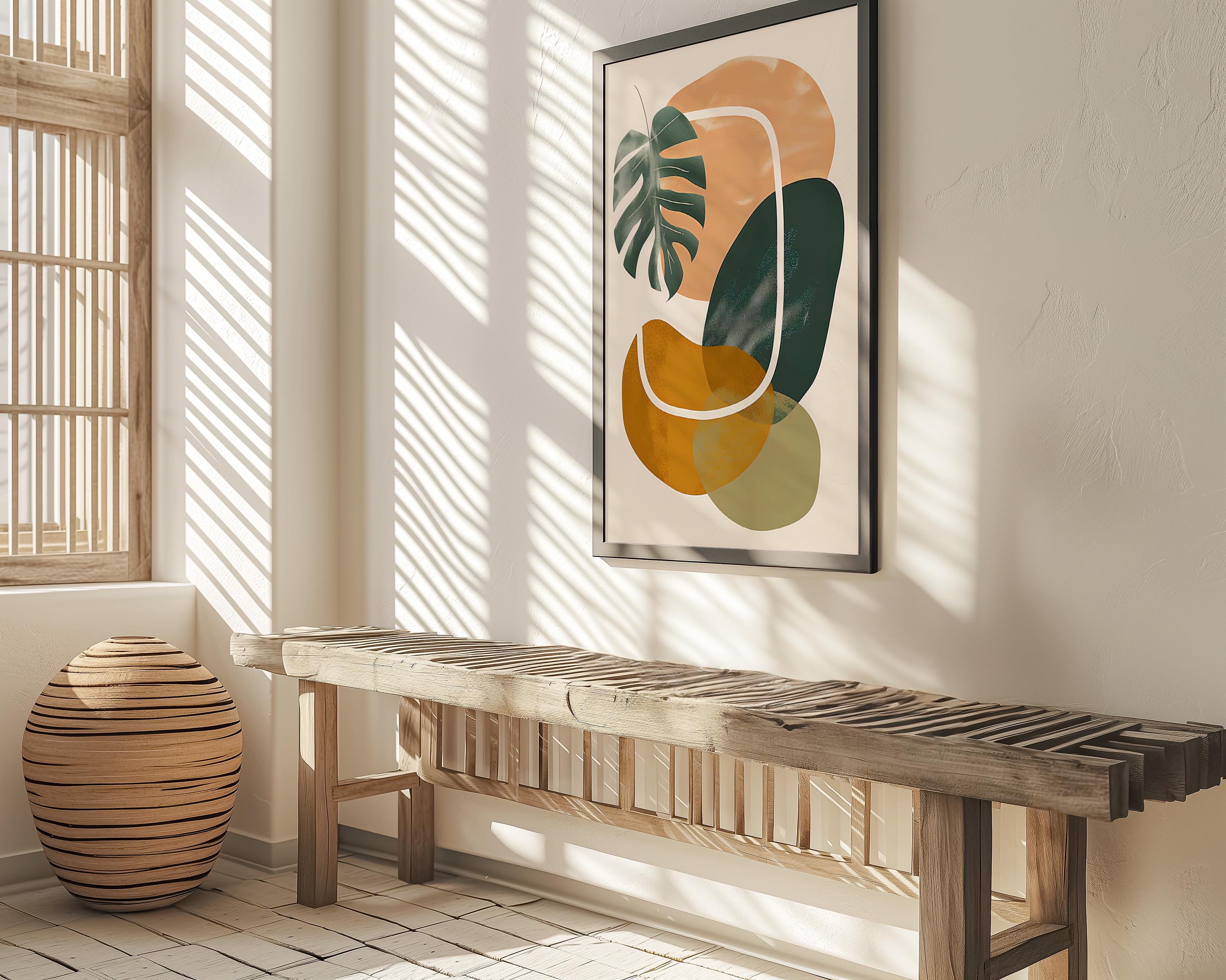 Tropical Rhythms: Mid-Century Modern Abstract Leaf Art | Boho Chic Wall Decor
