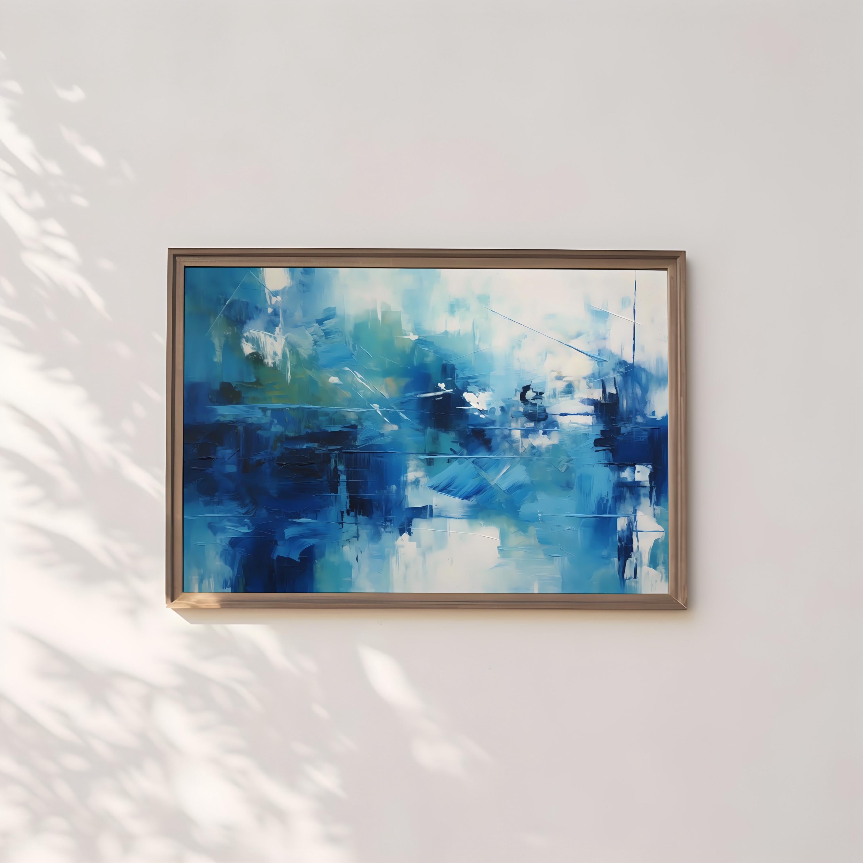 The Blue Deep: Modern Expressionist Abstract Art | Serene & Dynamic Blue Wall Decor