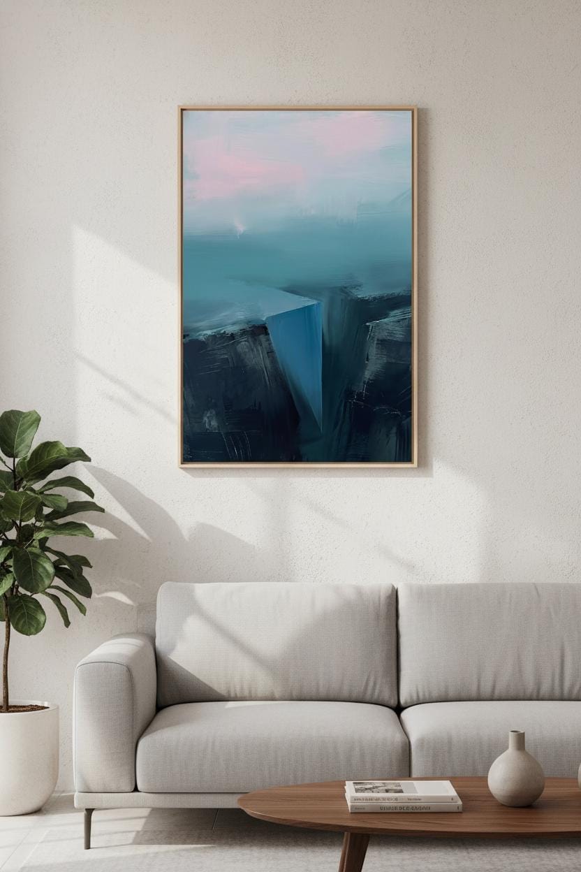 Desert Canyon Art Print – Southwest Wall Art | Terracotta Cliff Decor & Blue Azure Sky