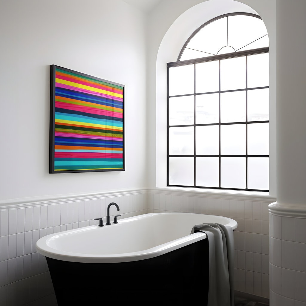 Vibrant Harmony: Modern Abstract Striped Canvas Art | Bold & Colorful Wall Decor