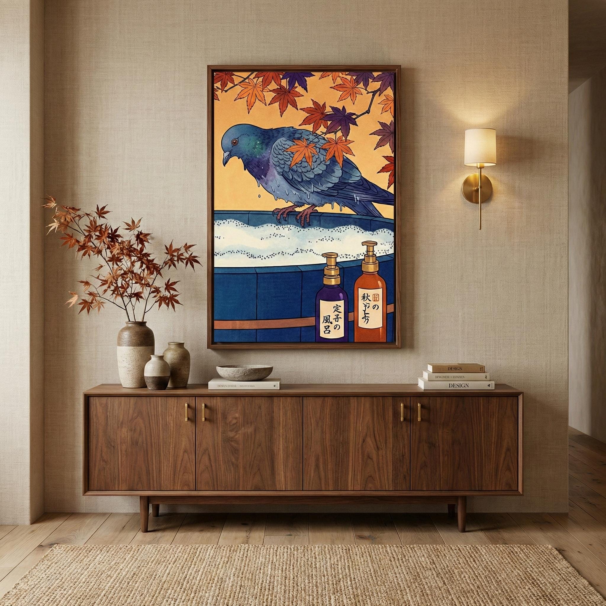 Food Wall Art: Hot Dog and Wine - Humorous Kitchen Decor
