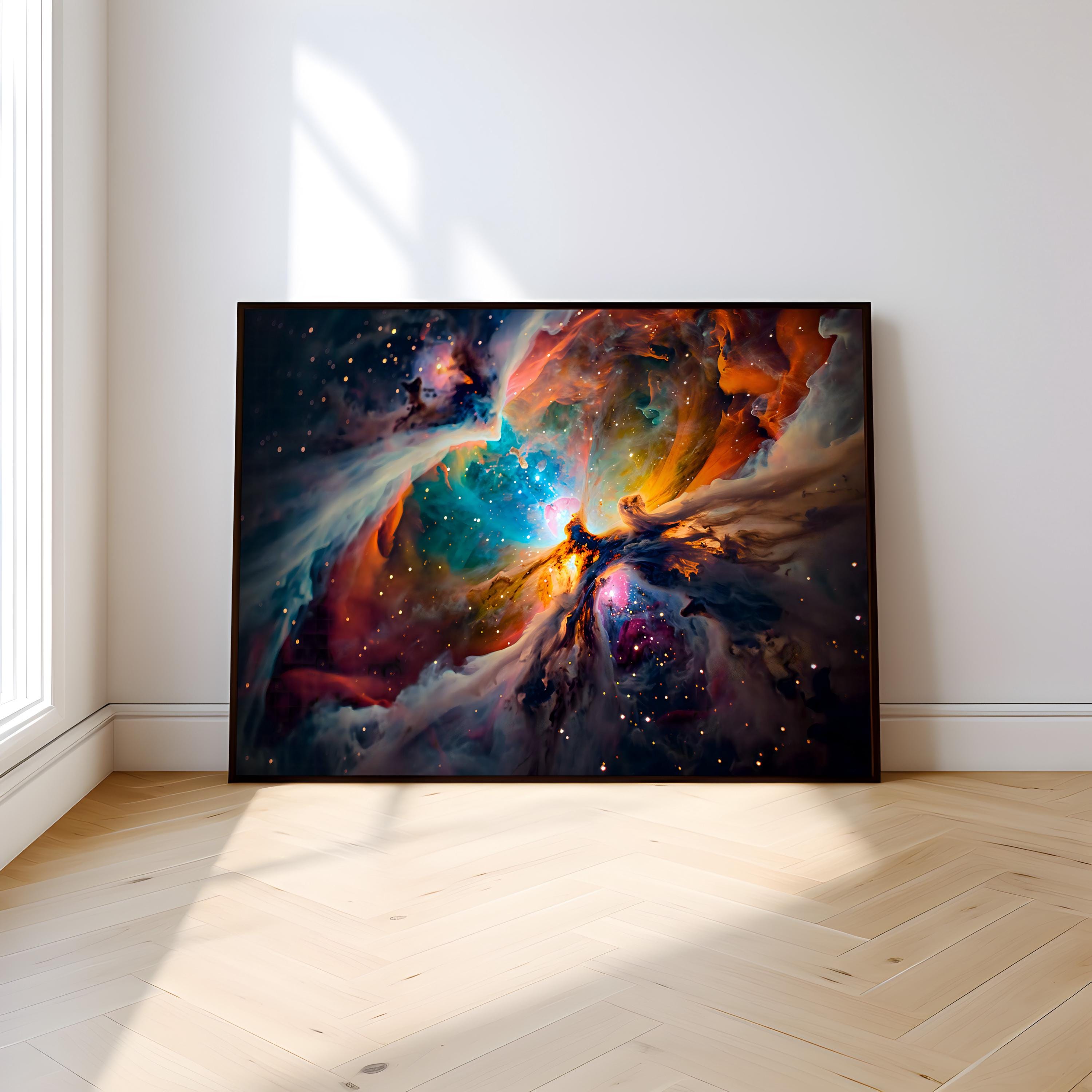 Cosmic Nebula Canvas Art: Vibrant & Ethereal Space Landscape | Modern Wall Decor